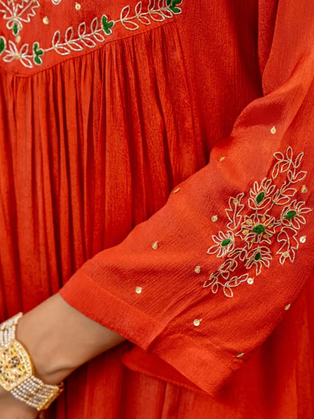 Festive Bloom Embroidered Anarkali Kurta Set with Dupatta