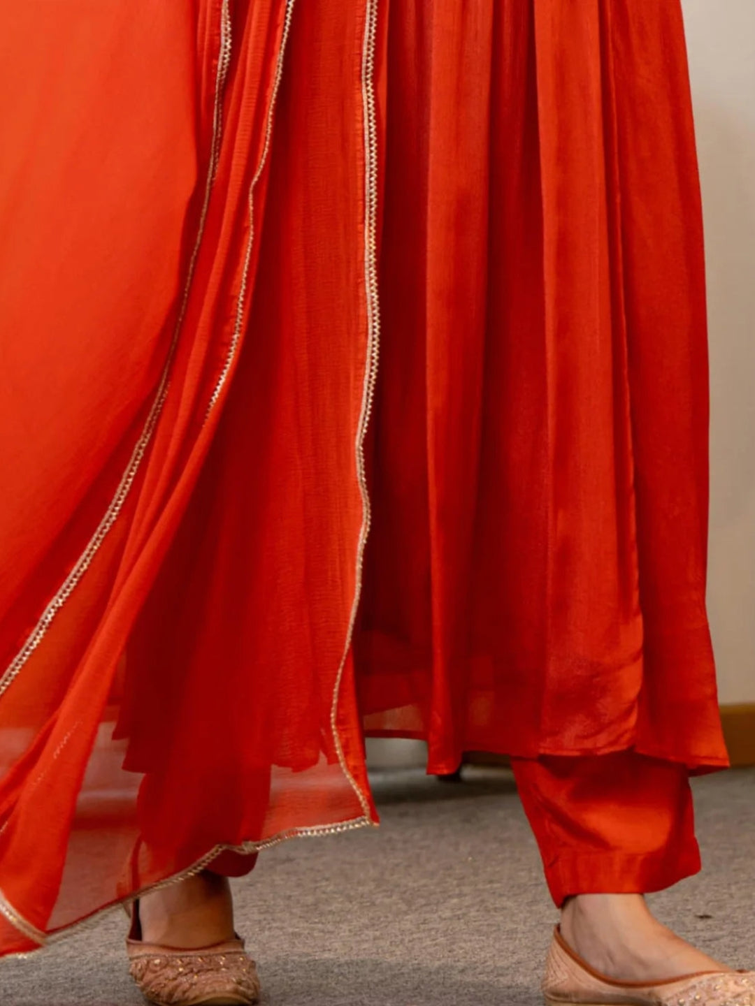 Festive Bloom Embroidered Anarkali Kurta Set with Dupatta