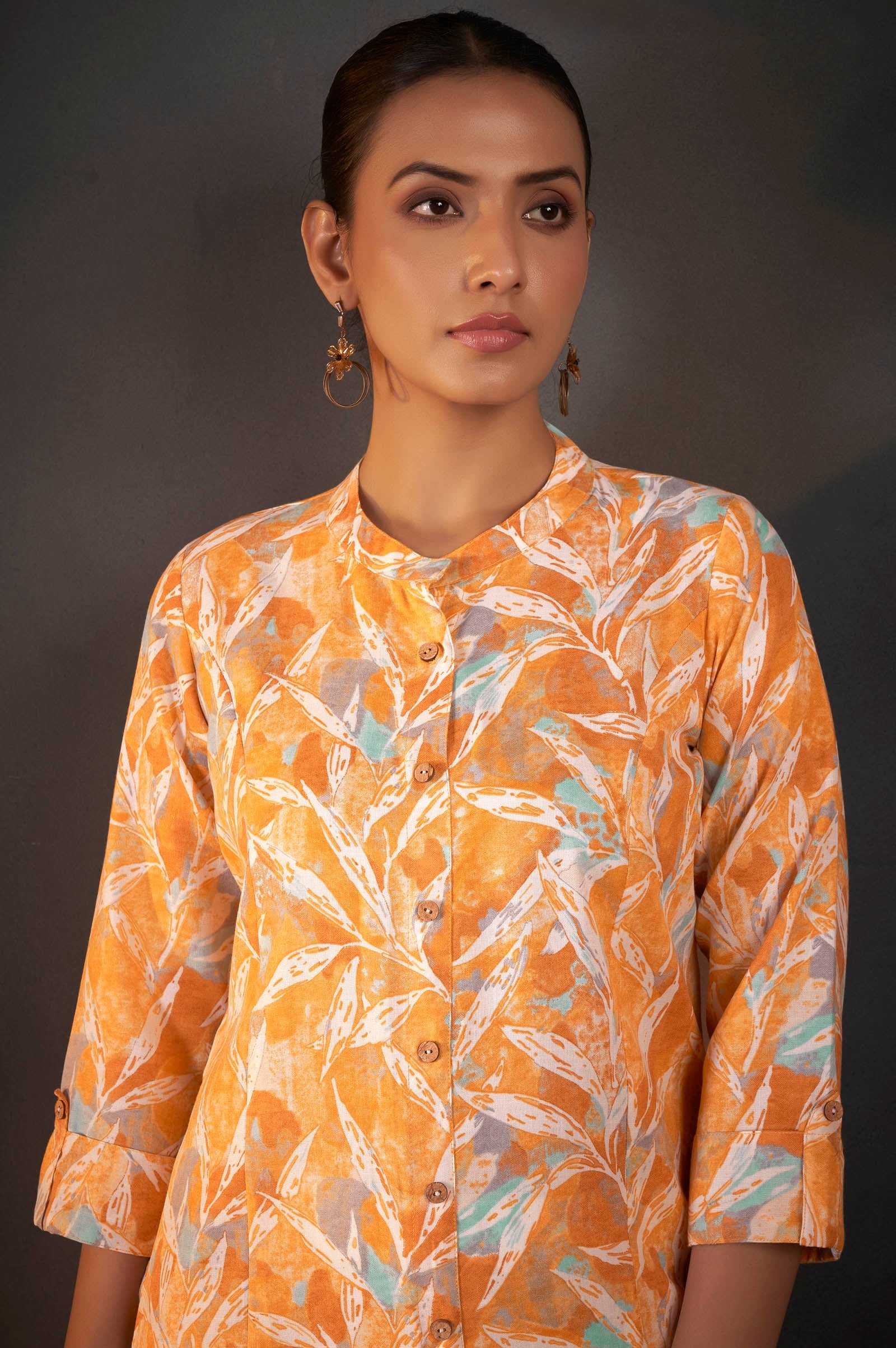 Sunheri Printed Cotton Blend Kurta