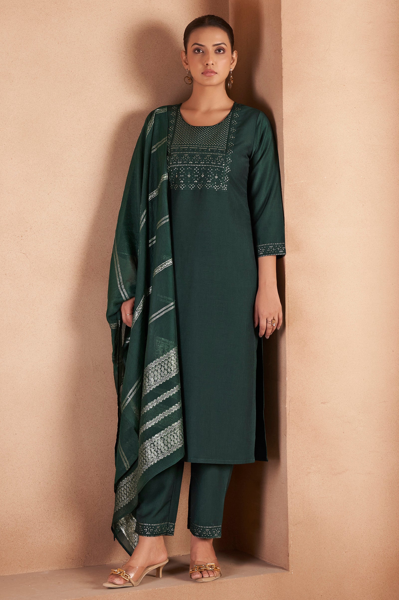 Emerald Royale Sequined Kurta Set
