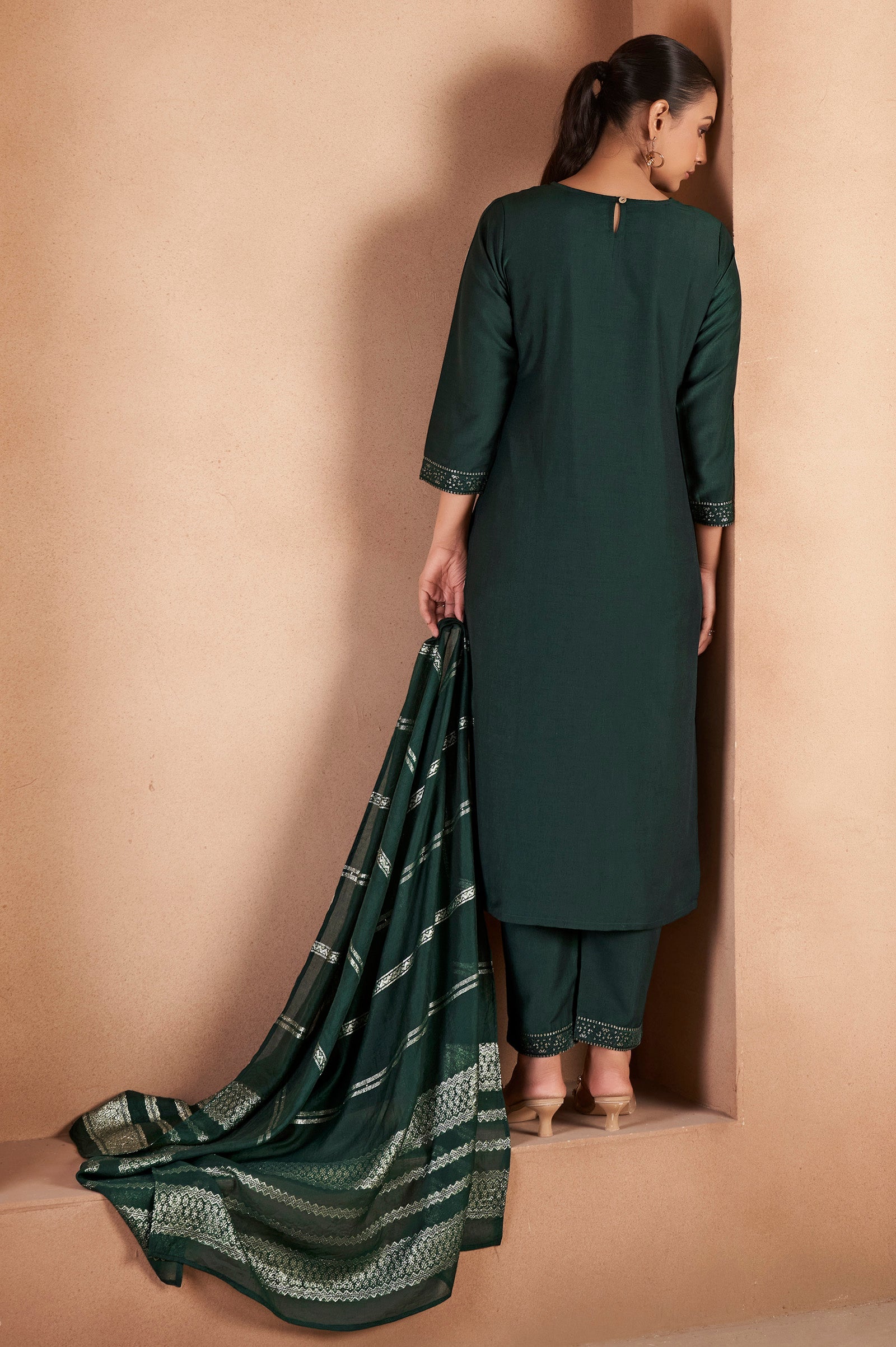 Emerald Royale Sequined Kurta Set