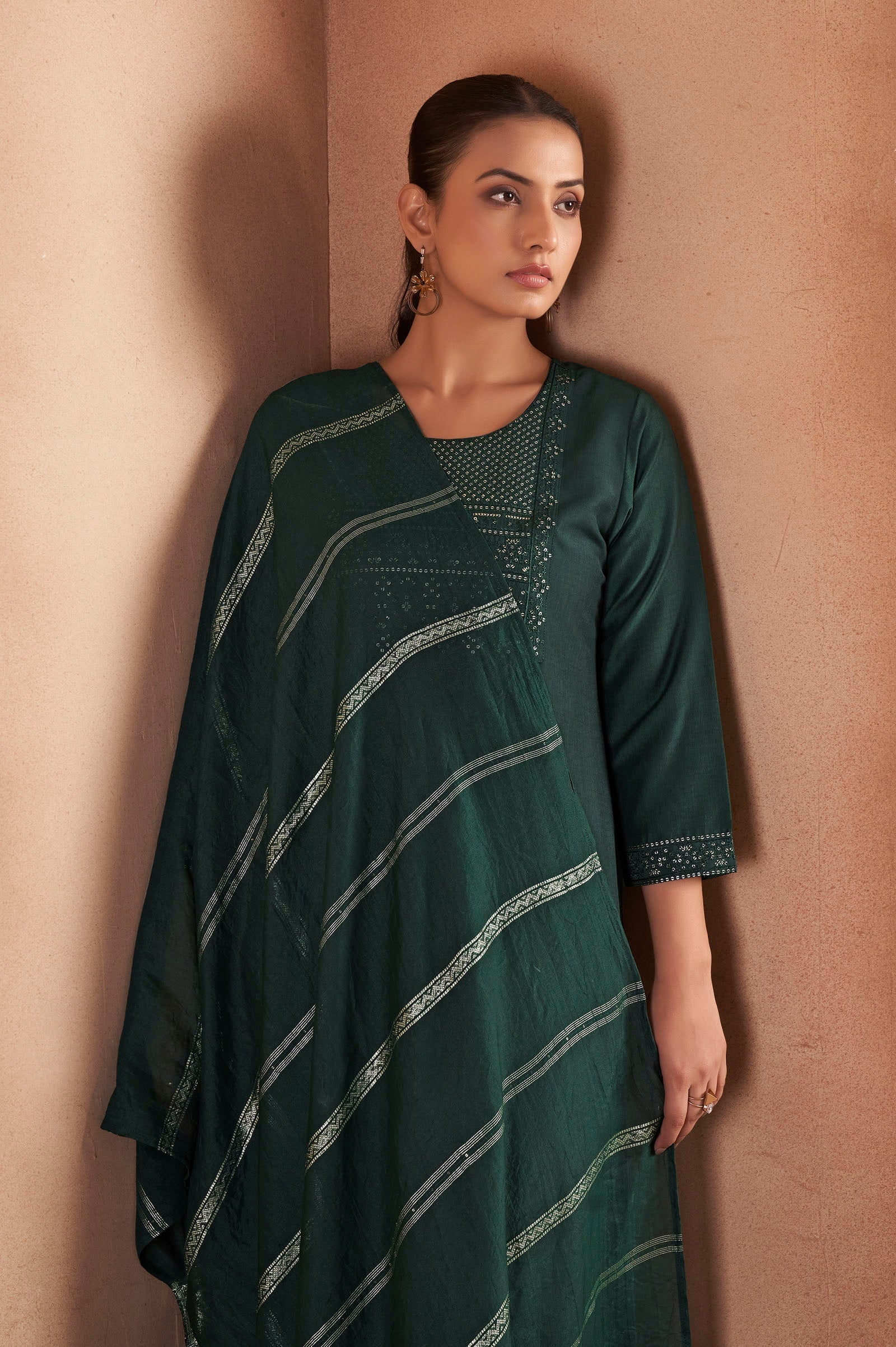 Emerald Royale Sequined Kurta Set