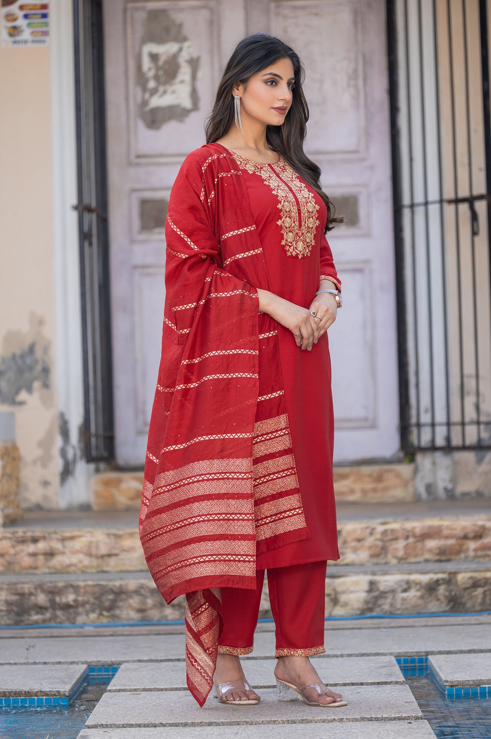 Ruby Royale Embroidered Kurta Set