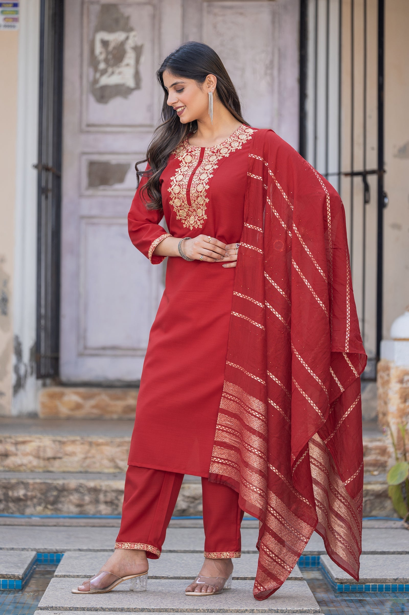 Ruby Royale Embroidered Kurta Set