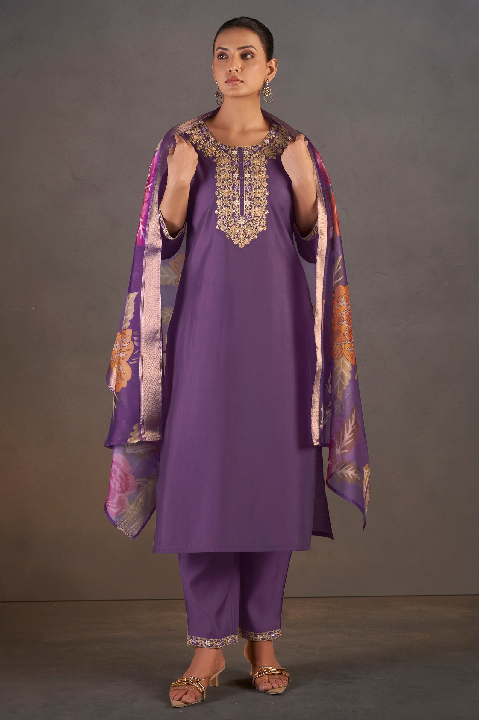 Royal Amethyst Sequined Kurta Set