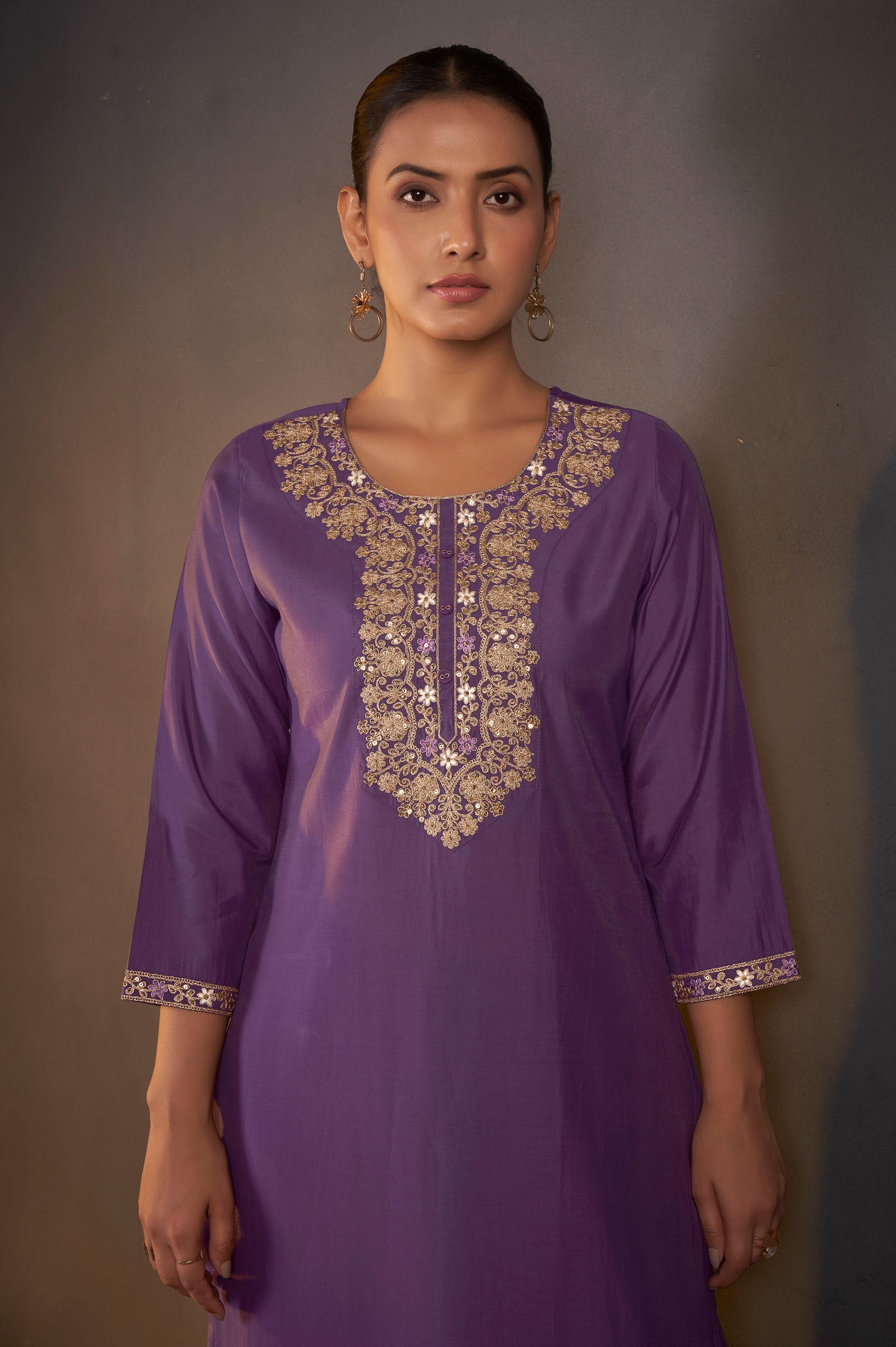 Royal Amethyst Sequined Kurta Set