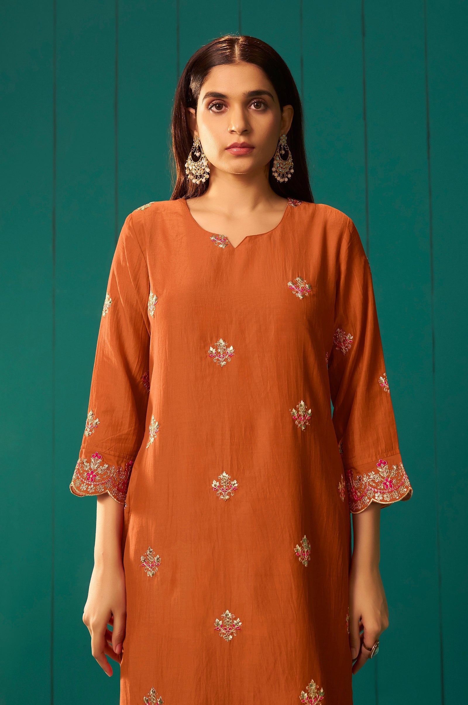 Royal Orchid Embroidered Kurta Set