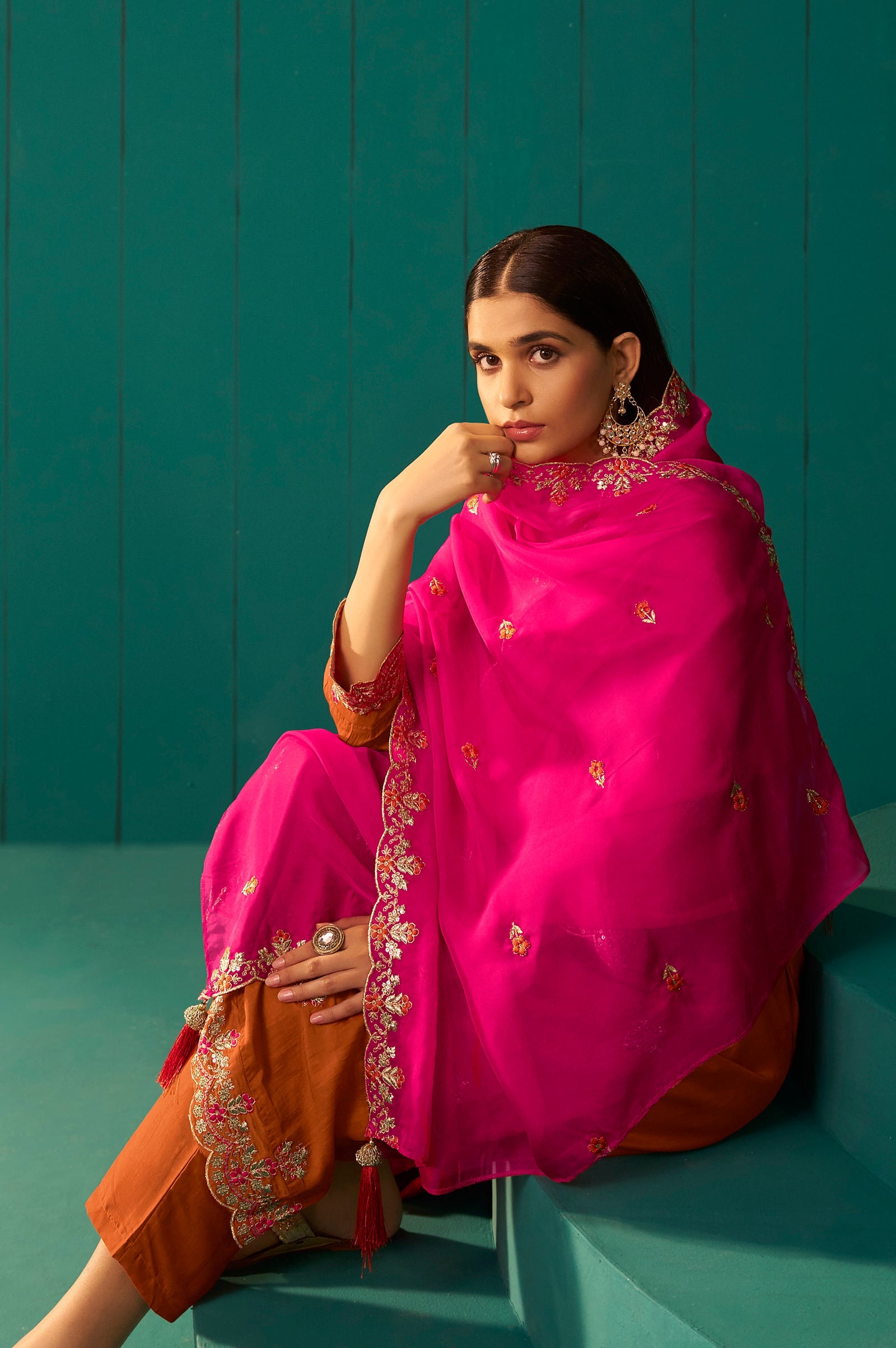 Royal Orchid Embroidered Kurta Set