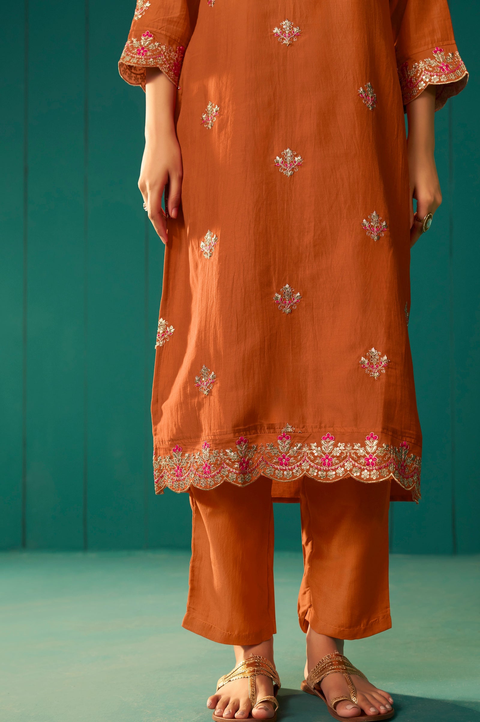 Royal Orchid Embroidered Kurta Set