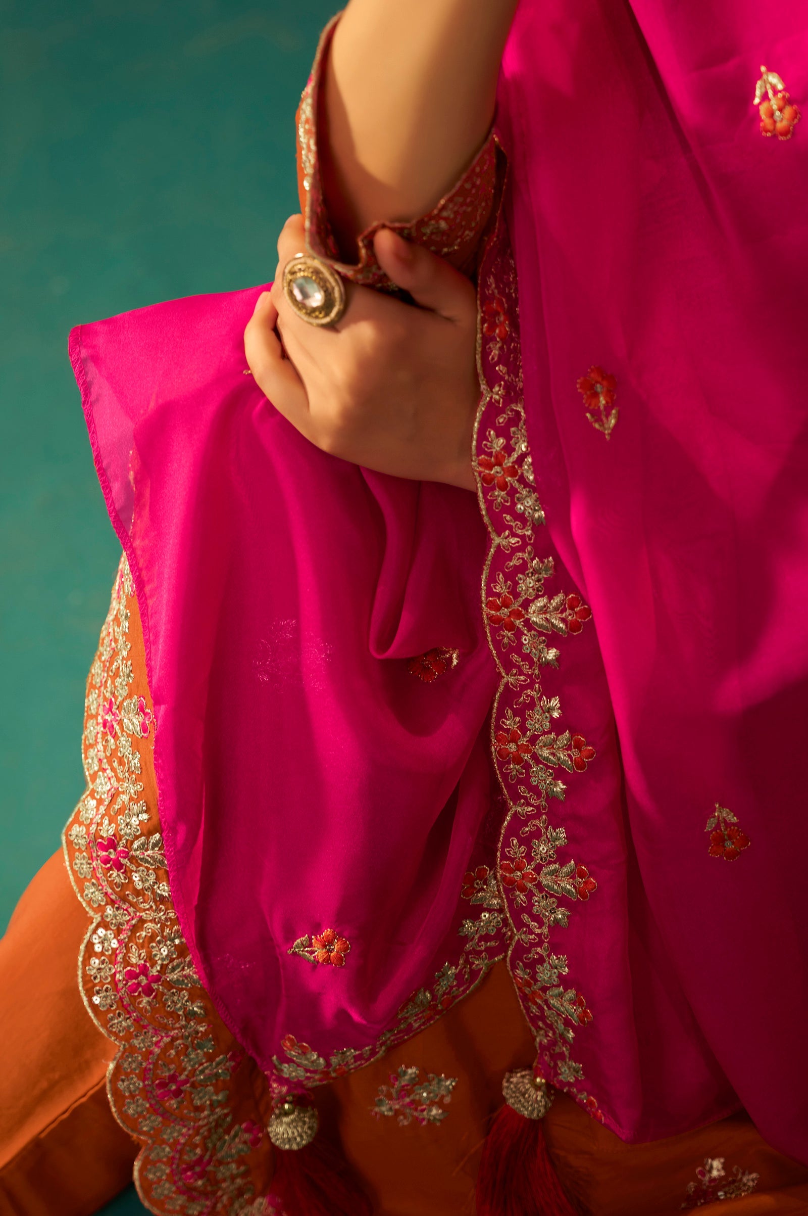 Royal Orchid Embroidered Kurta Set