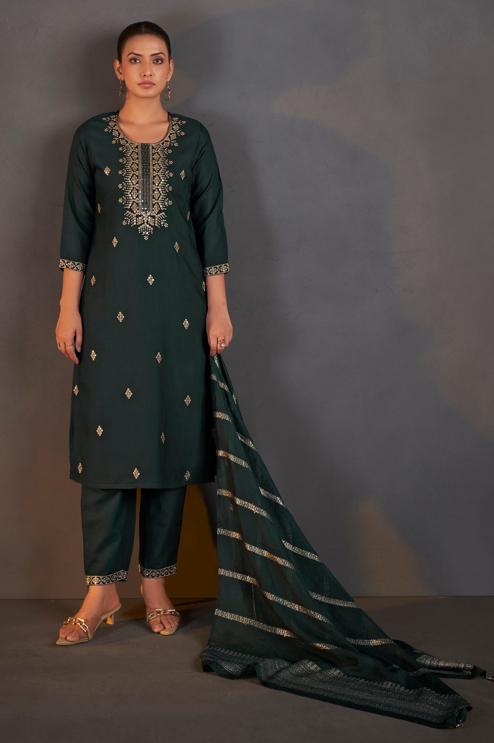 Emerald Royale Sequined Kurta Set
