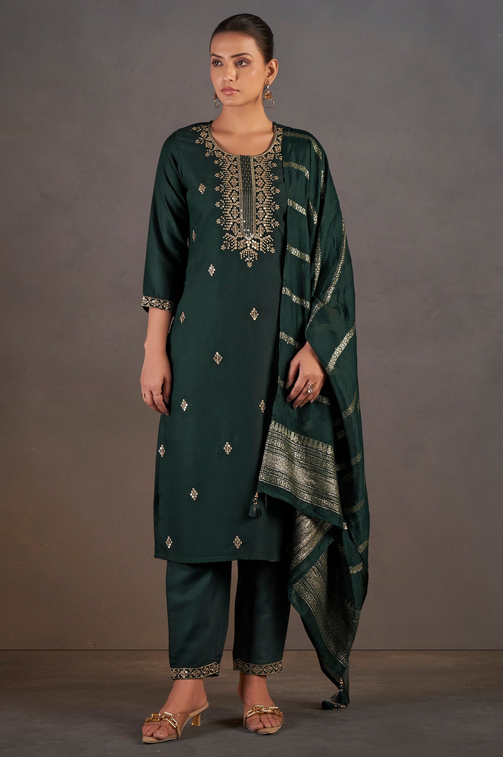 Emerald Royale Sequined Kurta Set