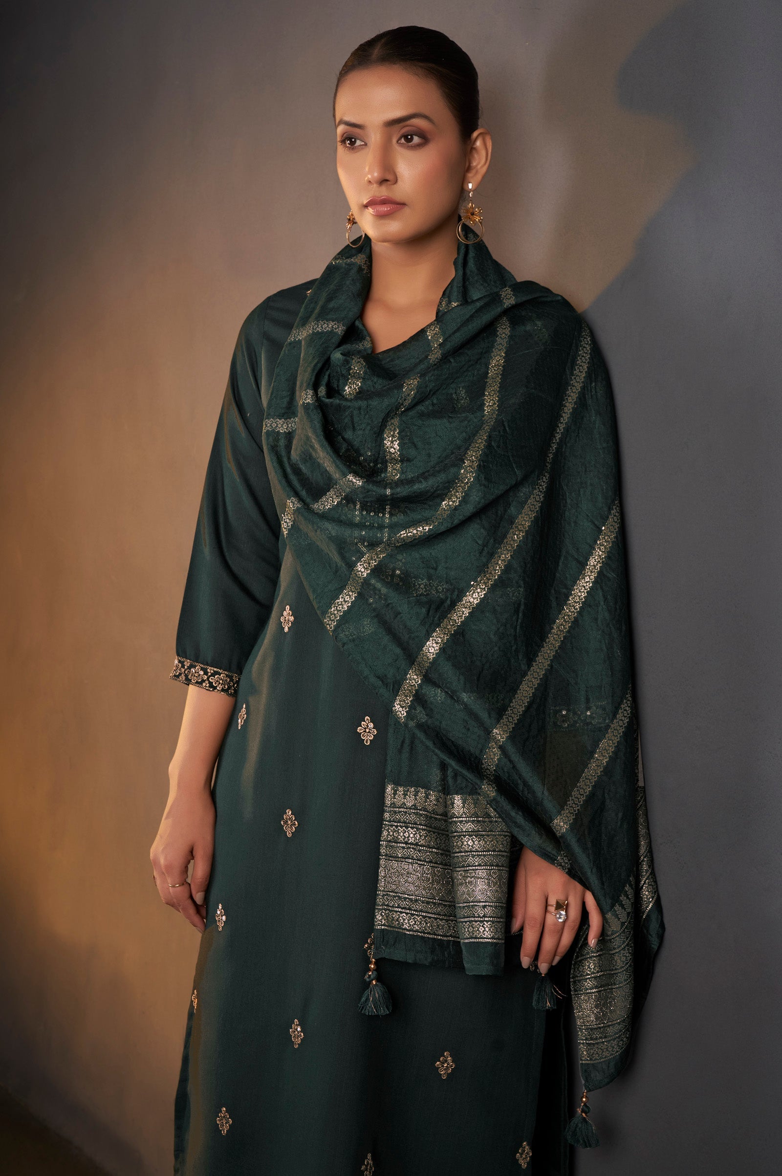 Emerald Royale Sequined Kurta Set