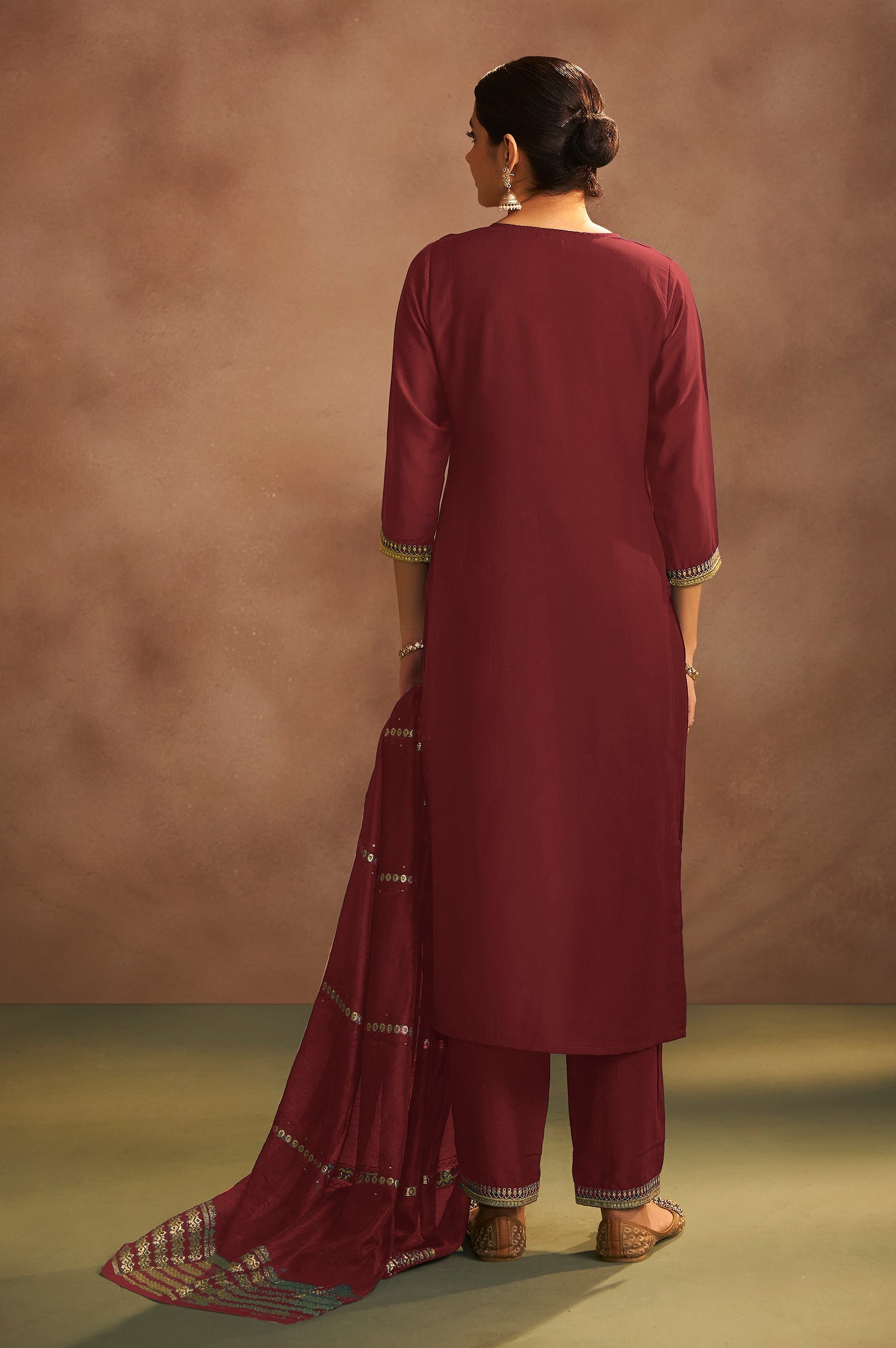 Terracotta Royale Embroidered Kurta Set