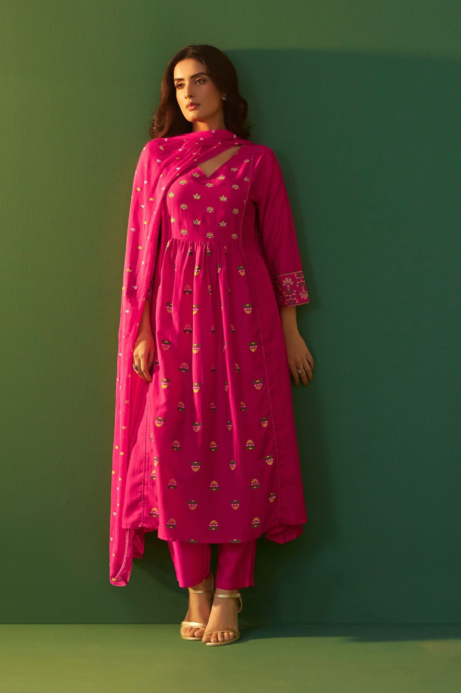 Blush Royale Printed Anarkali Kurta Set