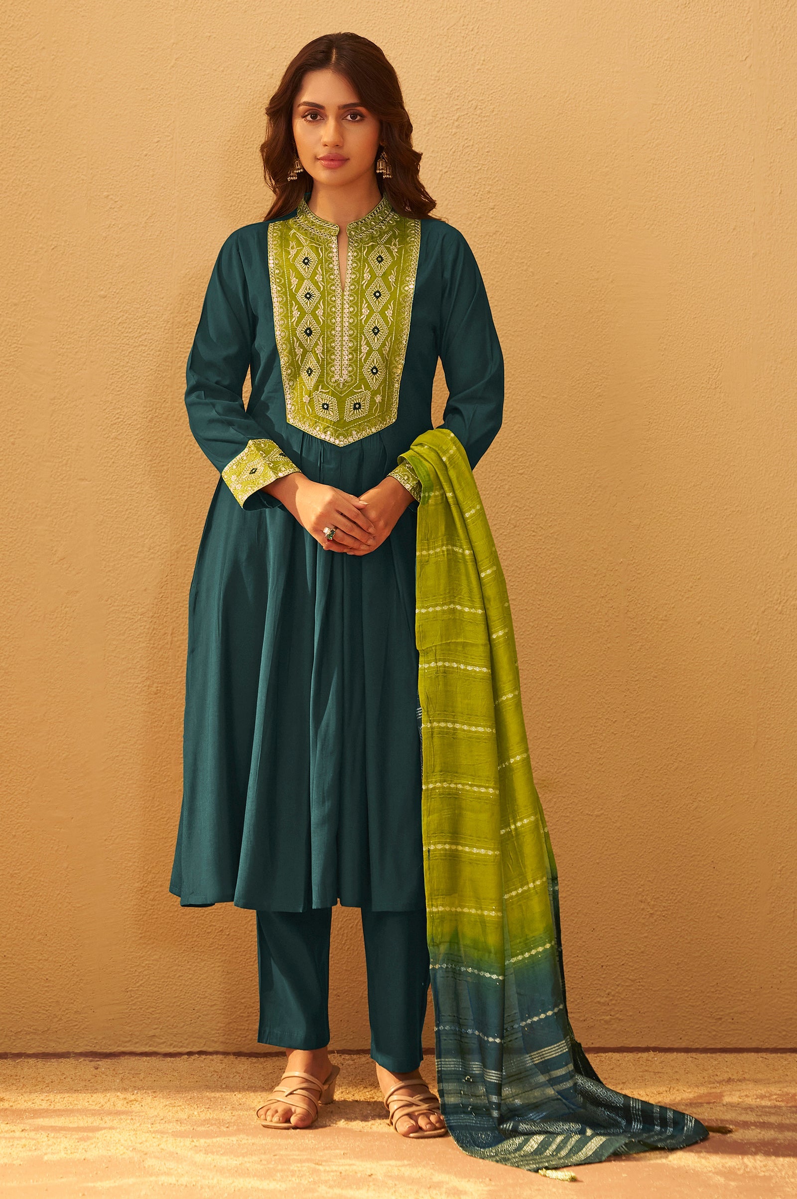 Emerald Royale Embroidered Kurta Set