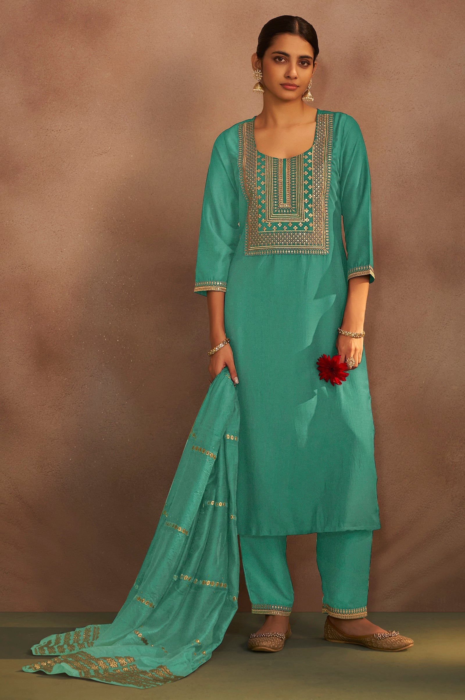 Pista Royale Embroidered Kurta Set