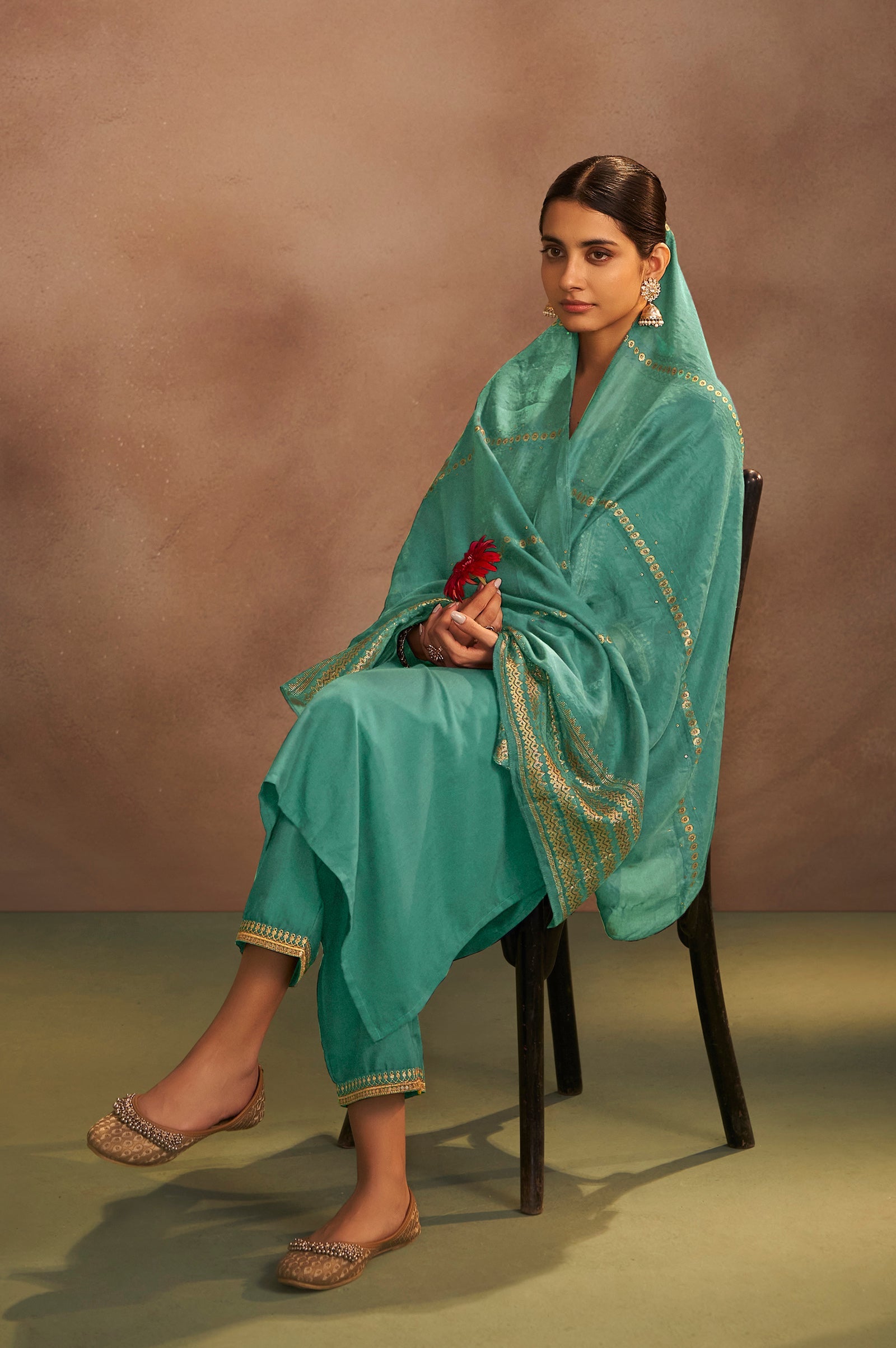 Pista Royale Embroidered Kurta Set