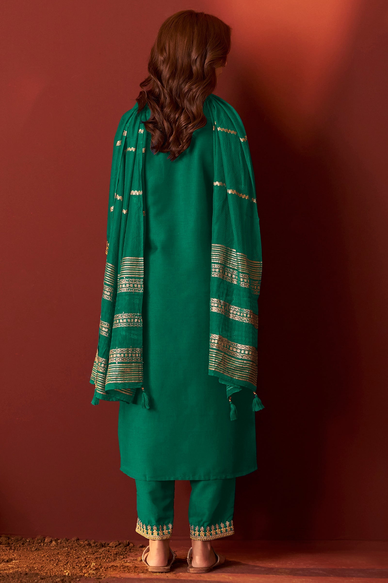 Emerald Royale Embroidered Kurta Set
