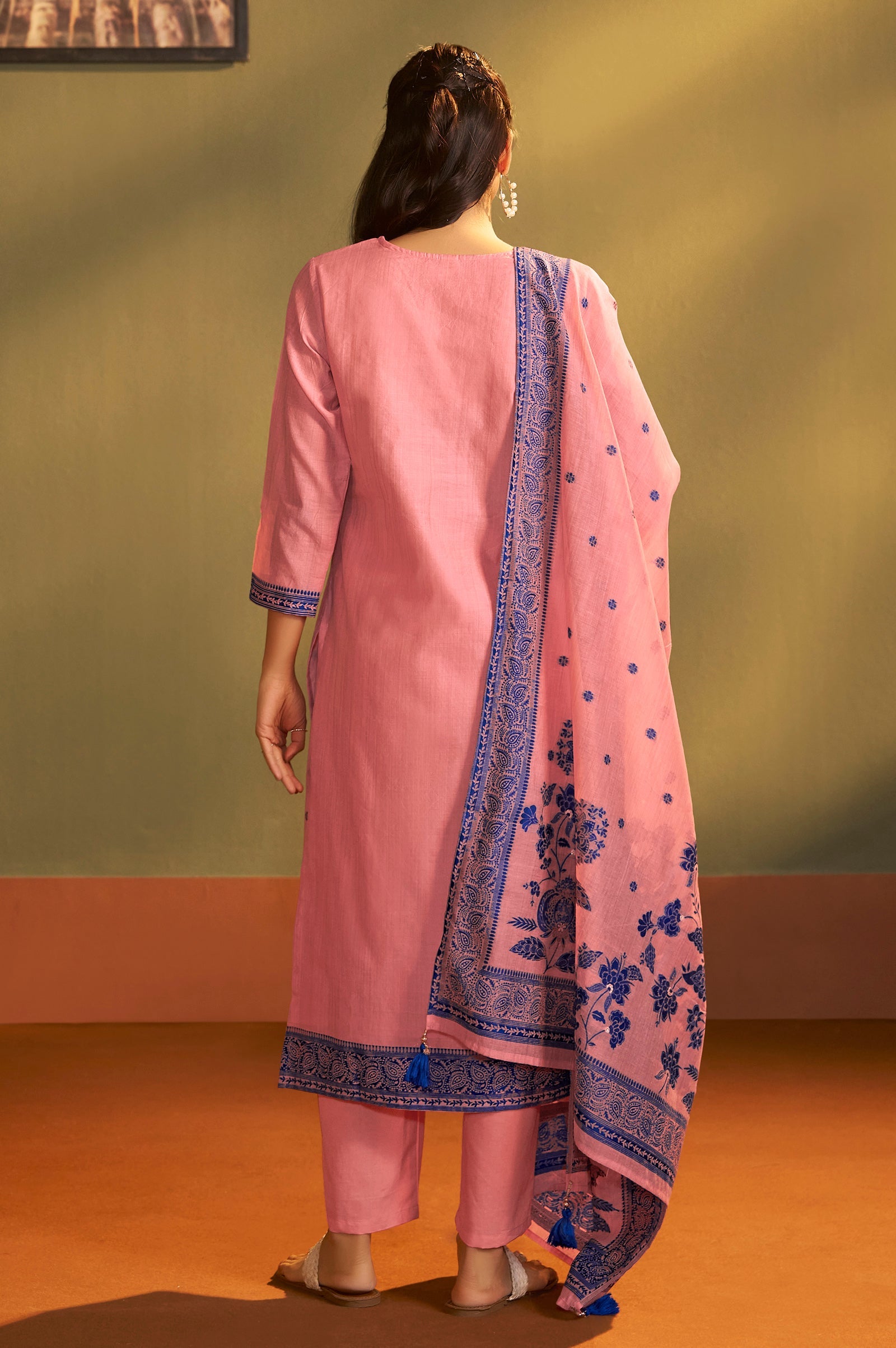Blush Royale Jacquard Kurta Set