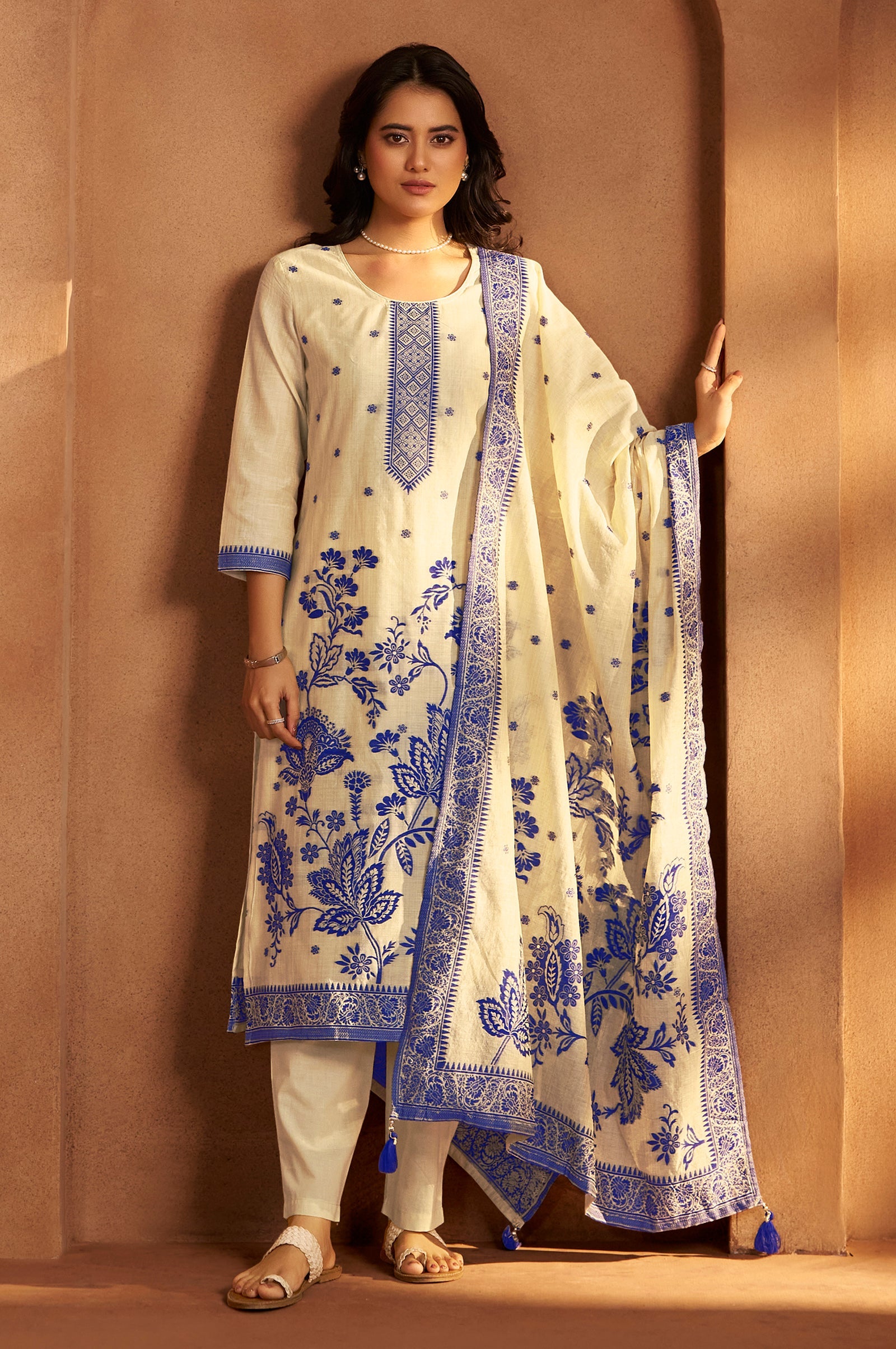 Ivory Royale Jacquard Kurta Set