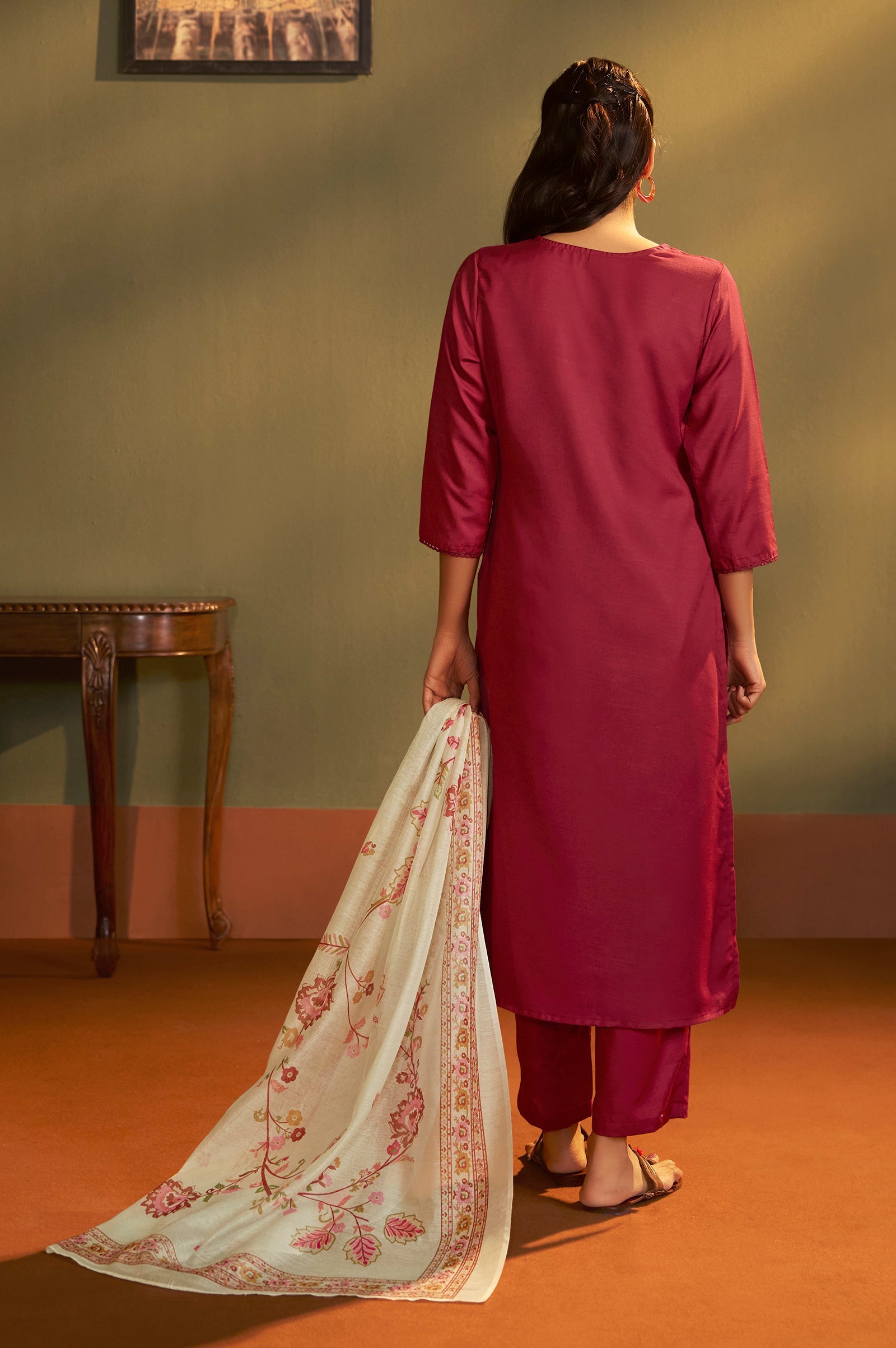 Terracotta Royale Chanderi Kurta Set