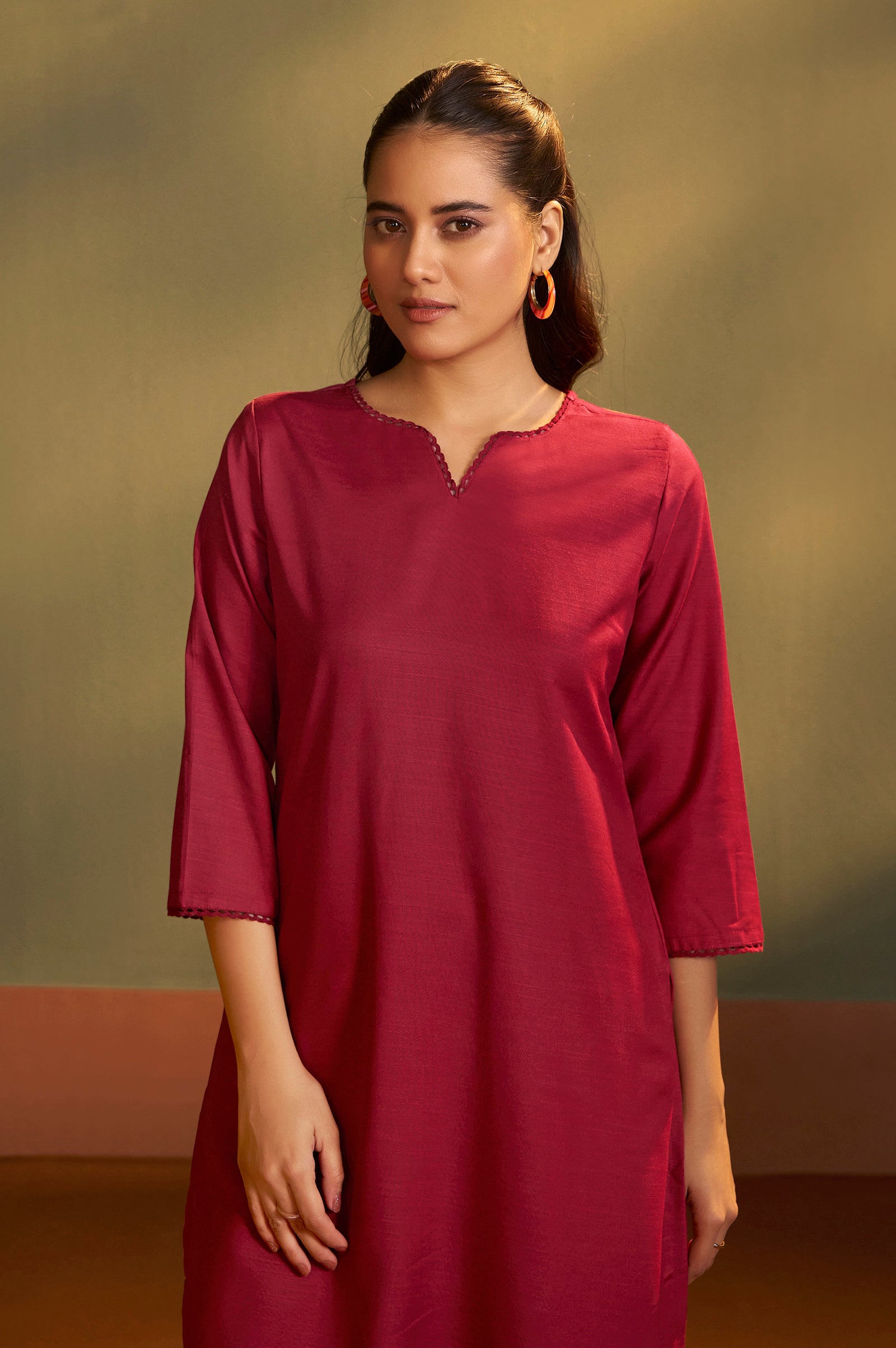 Terracotta Royale Chanderi Kurta Set