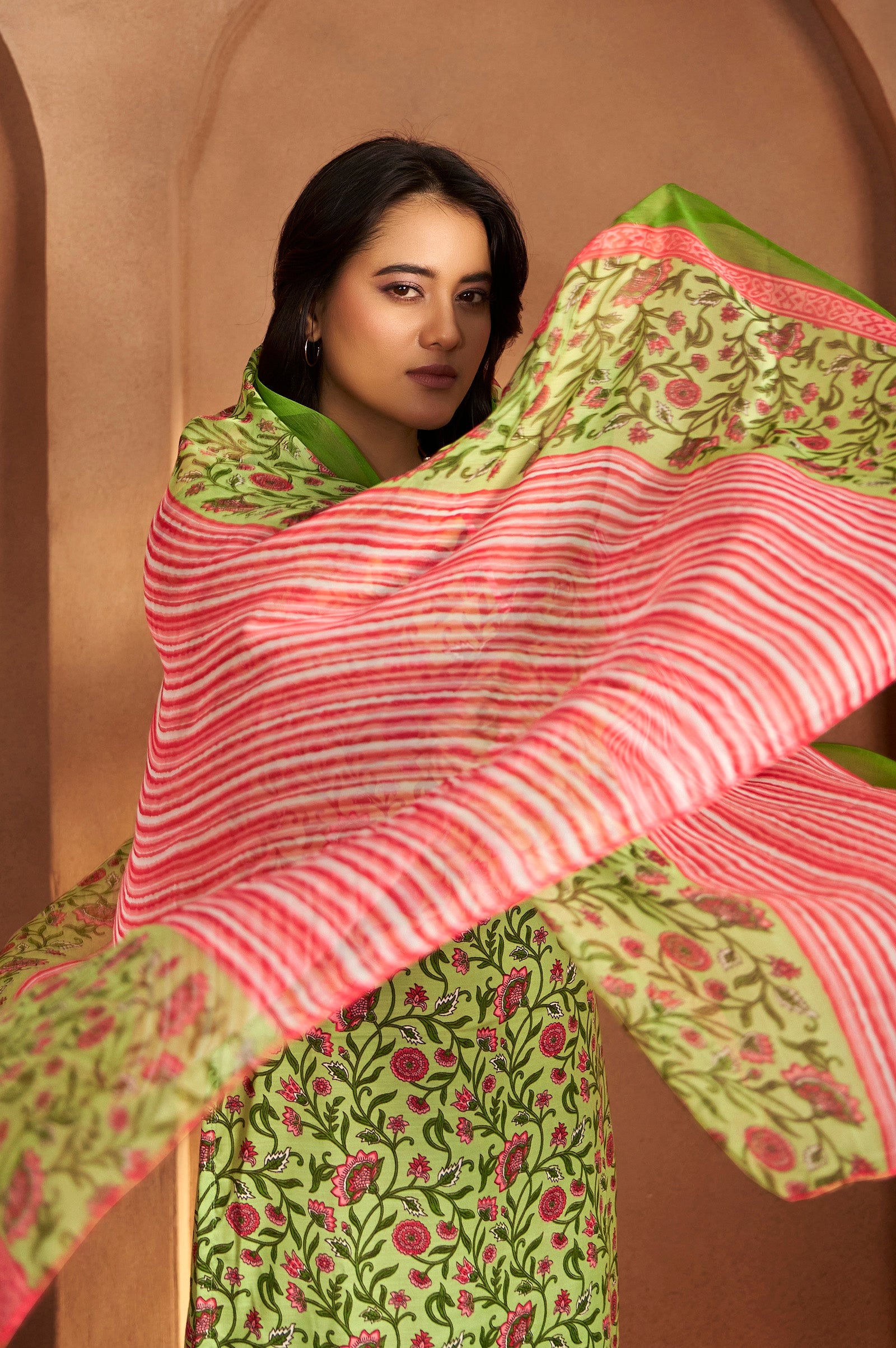 Pista Bloom Printed Kurta Set