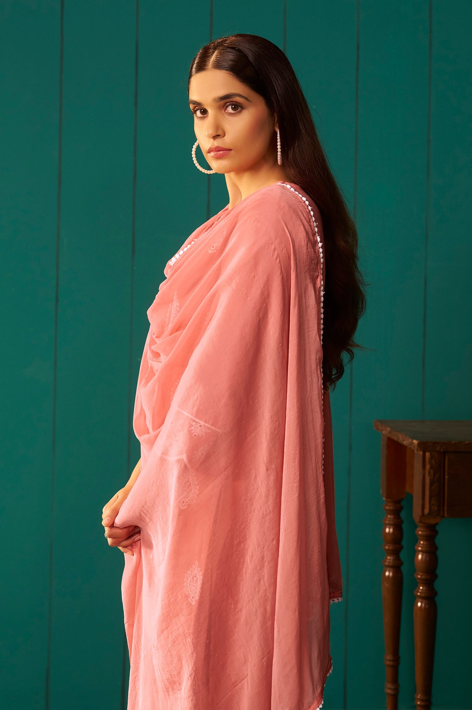 Sunset Bloom Schiffli Kurta Set