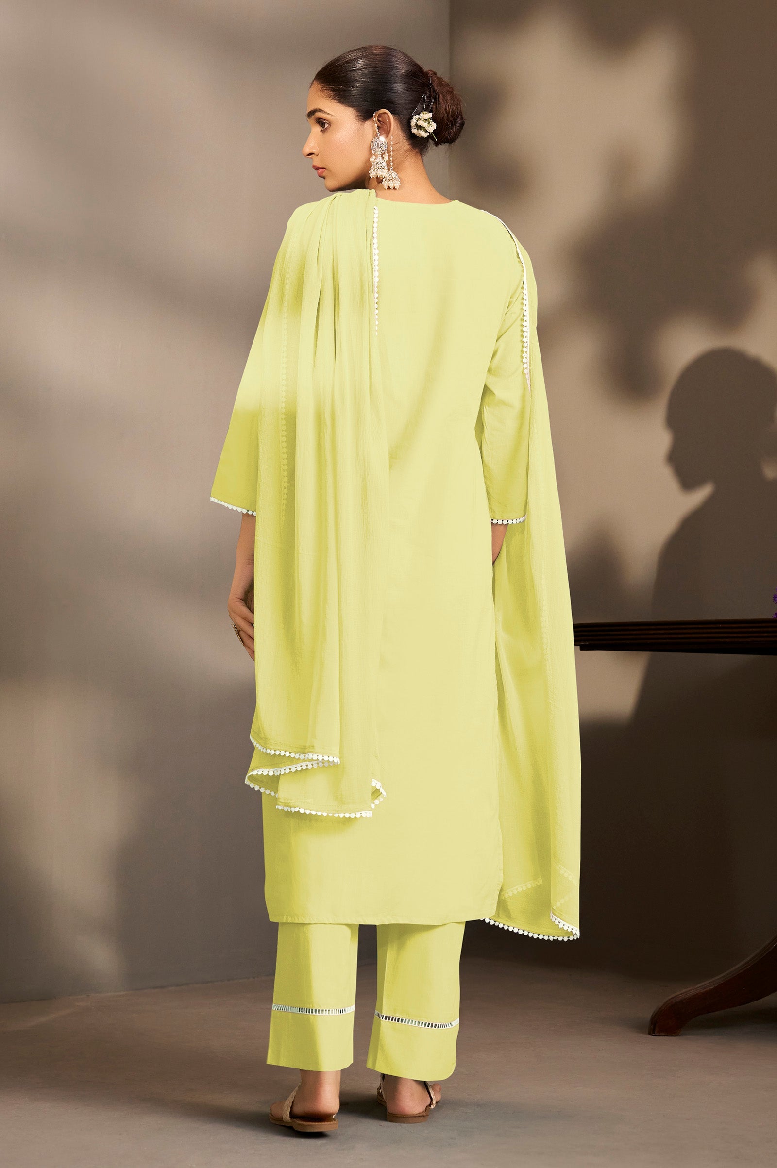 Golden Bloom Schiffli Kurta Set