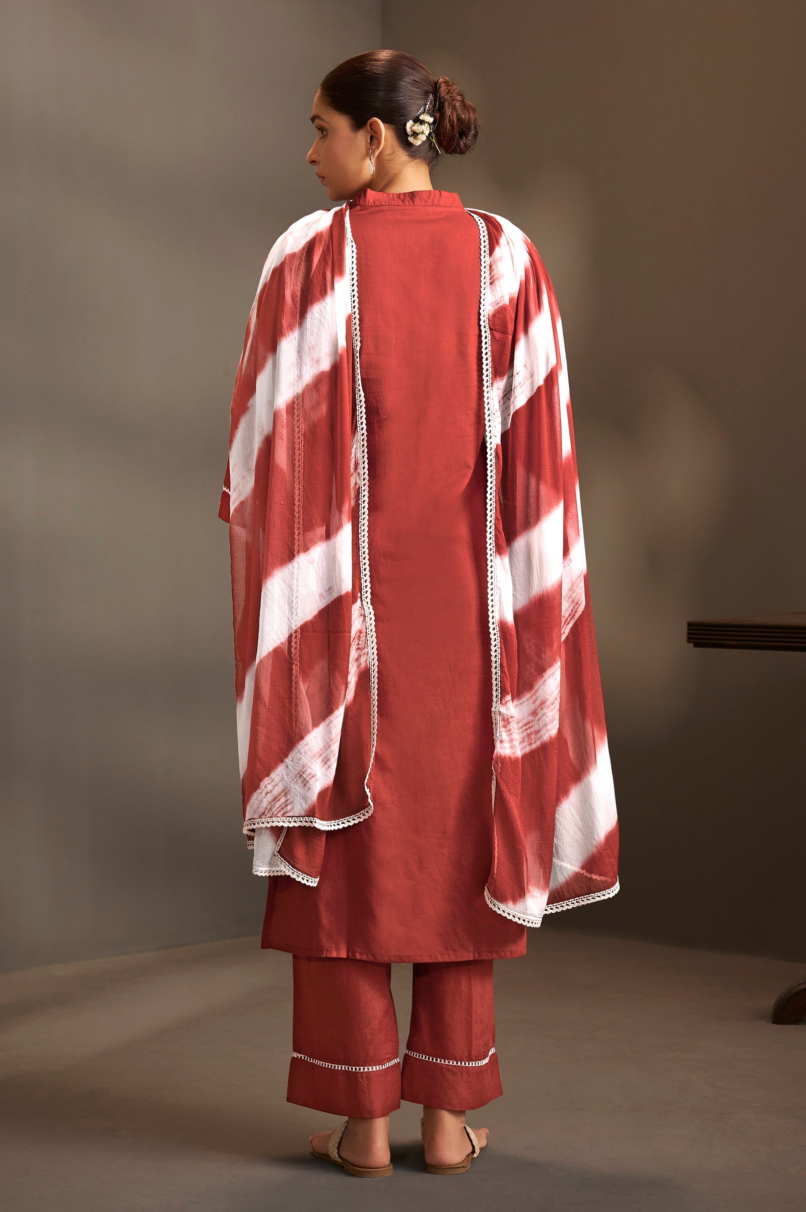 Maroon Royale Schiffli Kurta Set