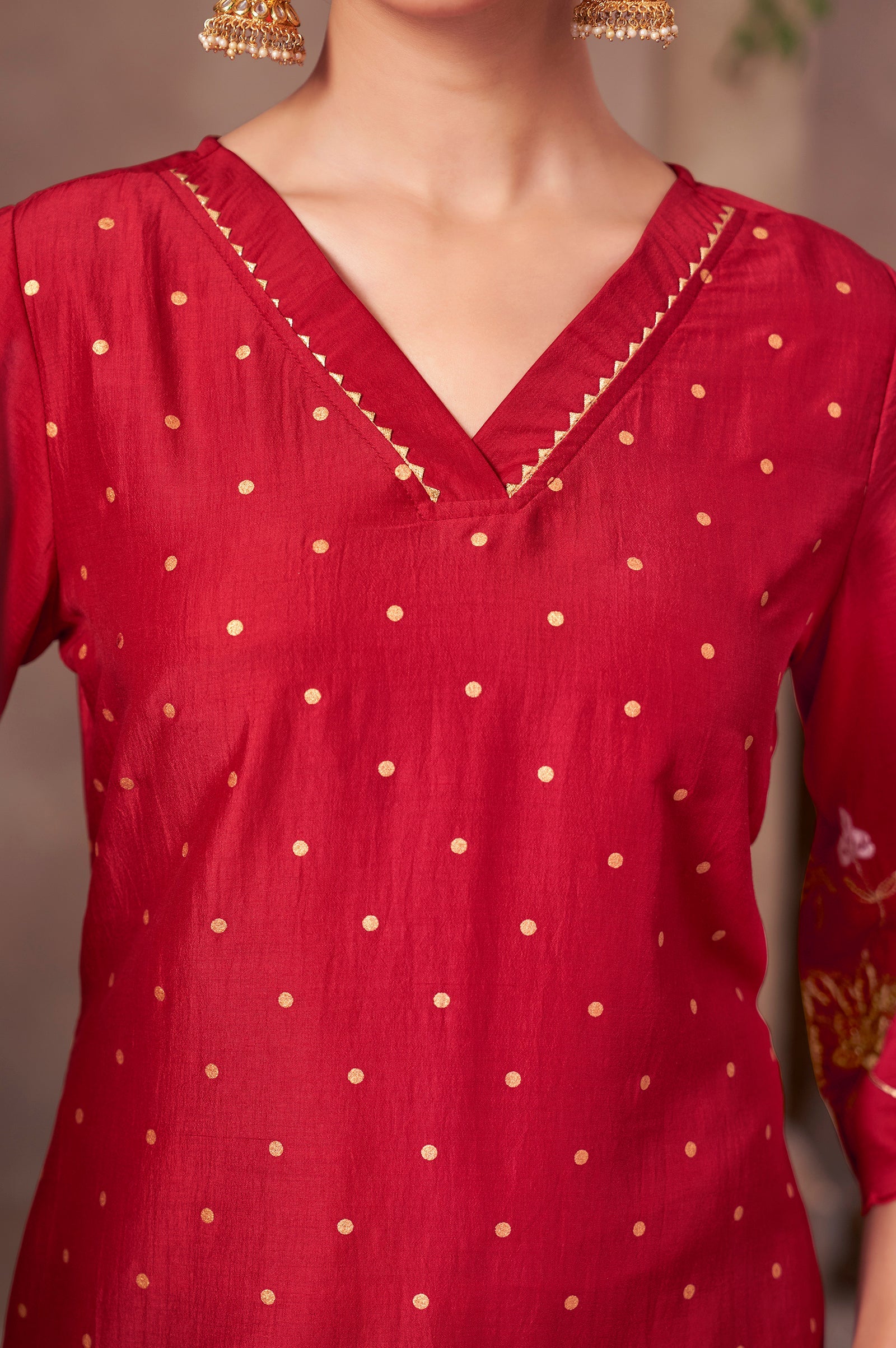 Ruby Royale Chinnon Embroidered Kurta Set