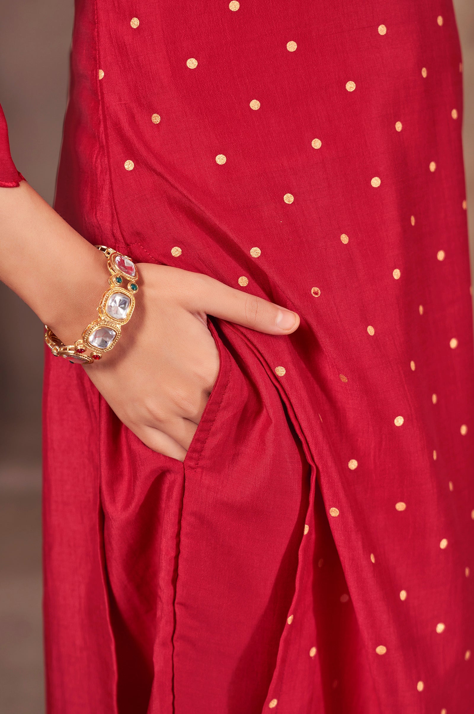 Ruby Royale Chinnon Embroidered Kurta Set