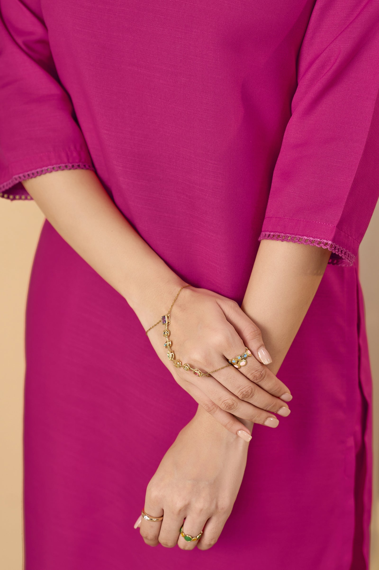Midnight Grace Cotton Blend Printed Kurta Set