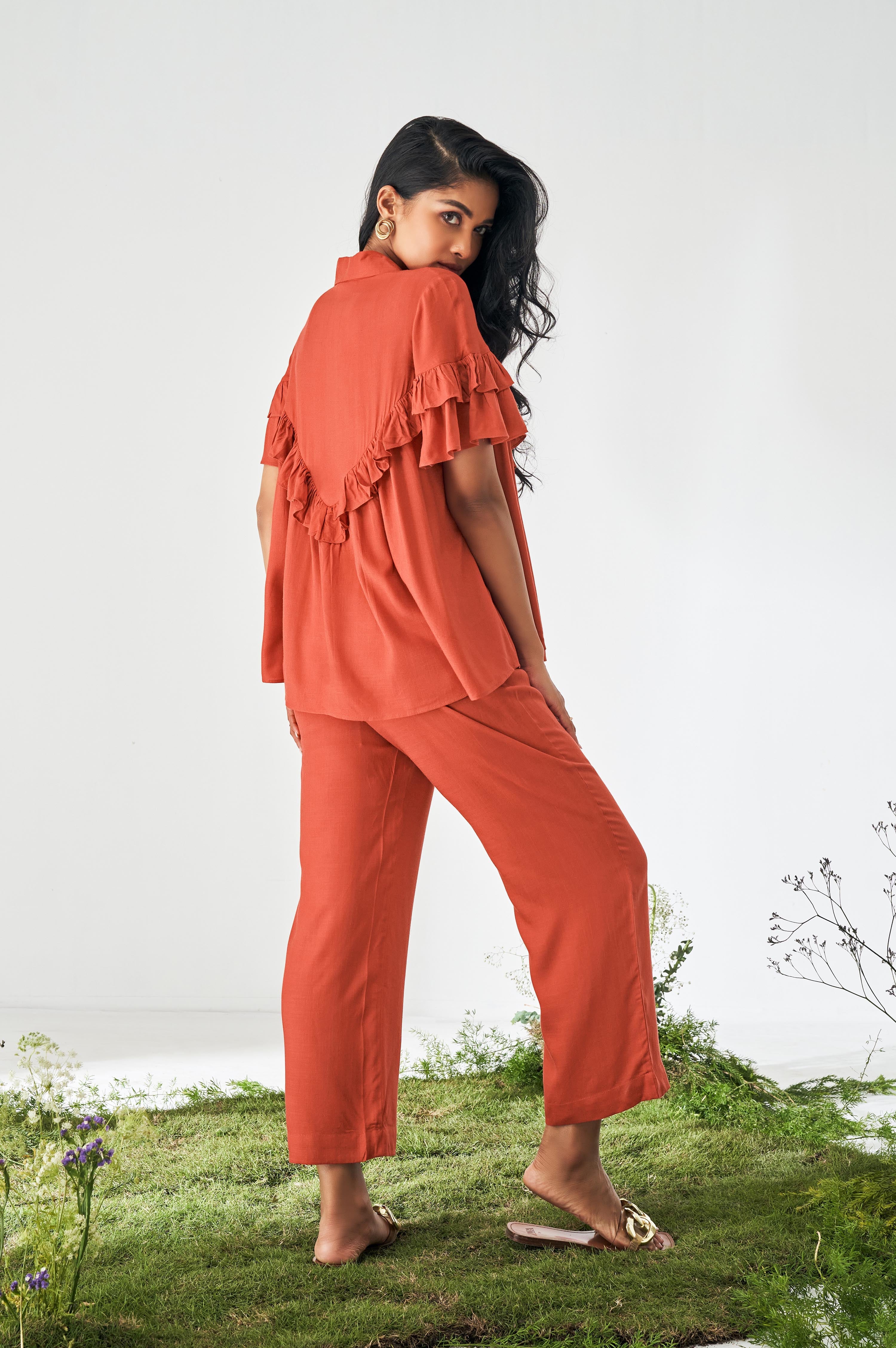 Amber Glow Rayon Co-Ord Set
