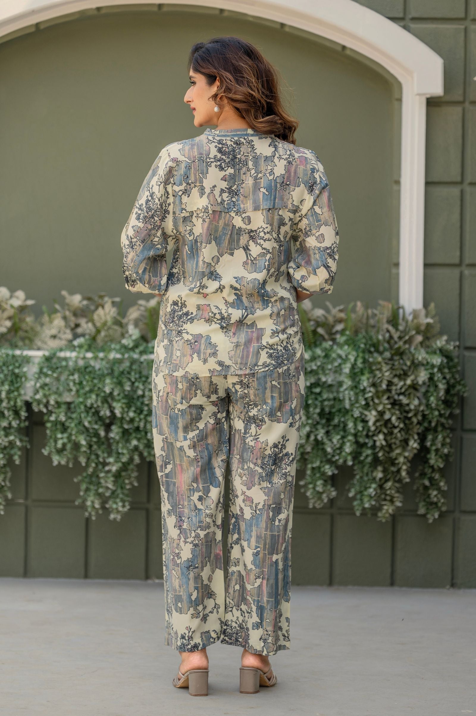 Silver Aura Foil Print Co-Ord Set