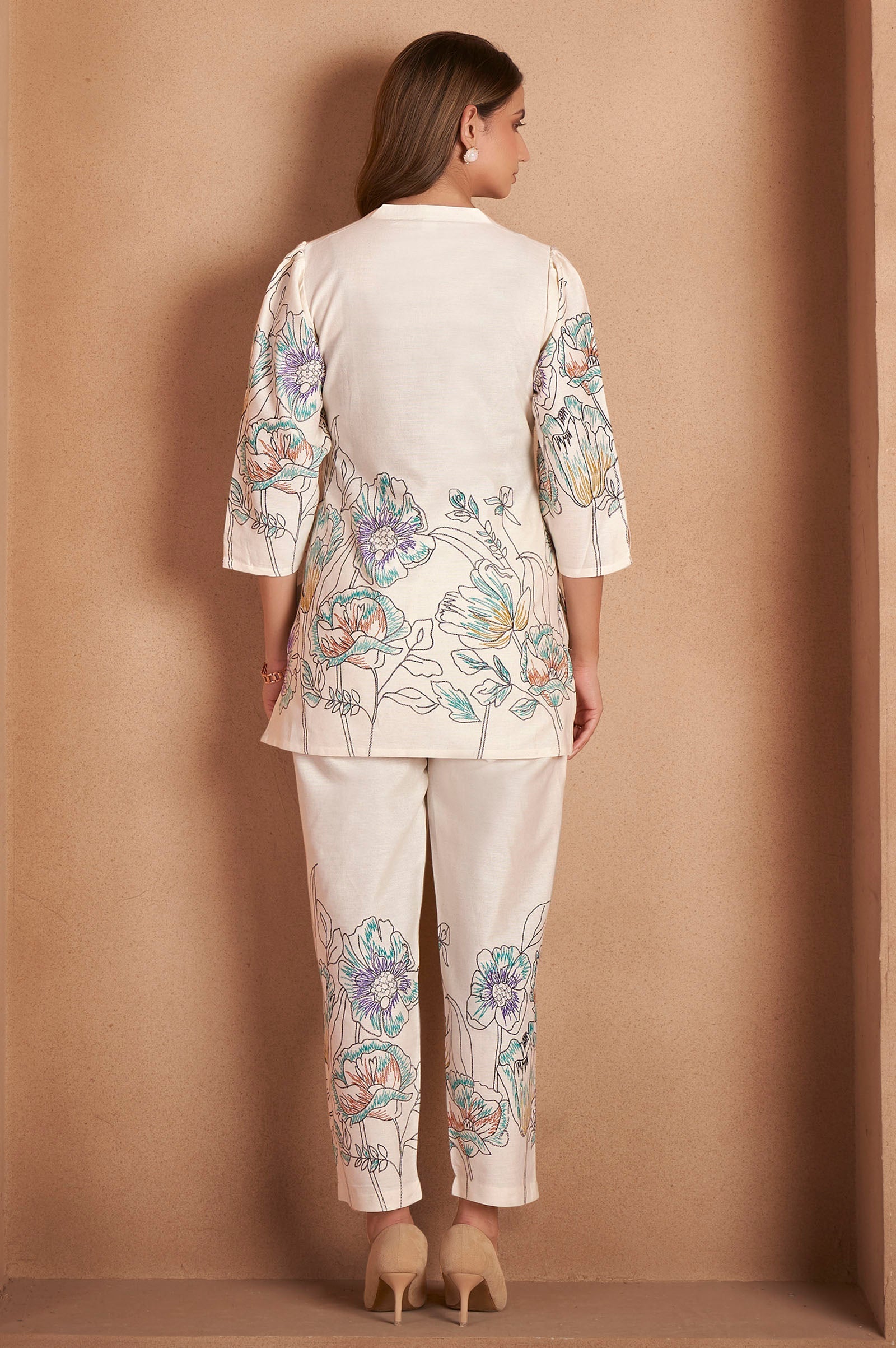 Ivory Muse Printed Cotton Co-Ord Set