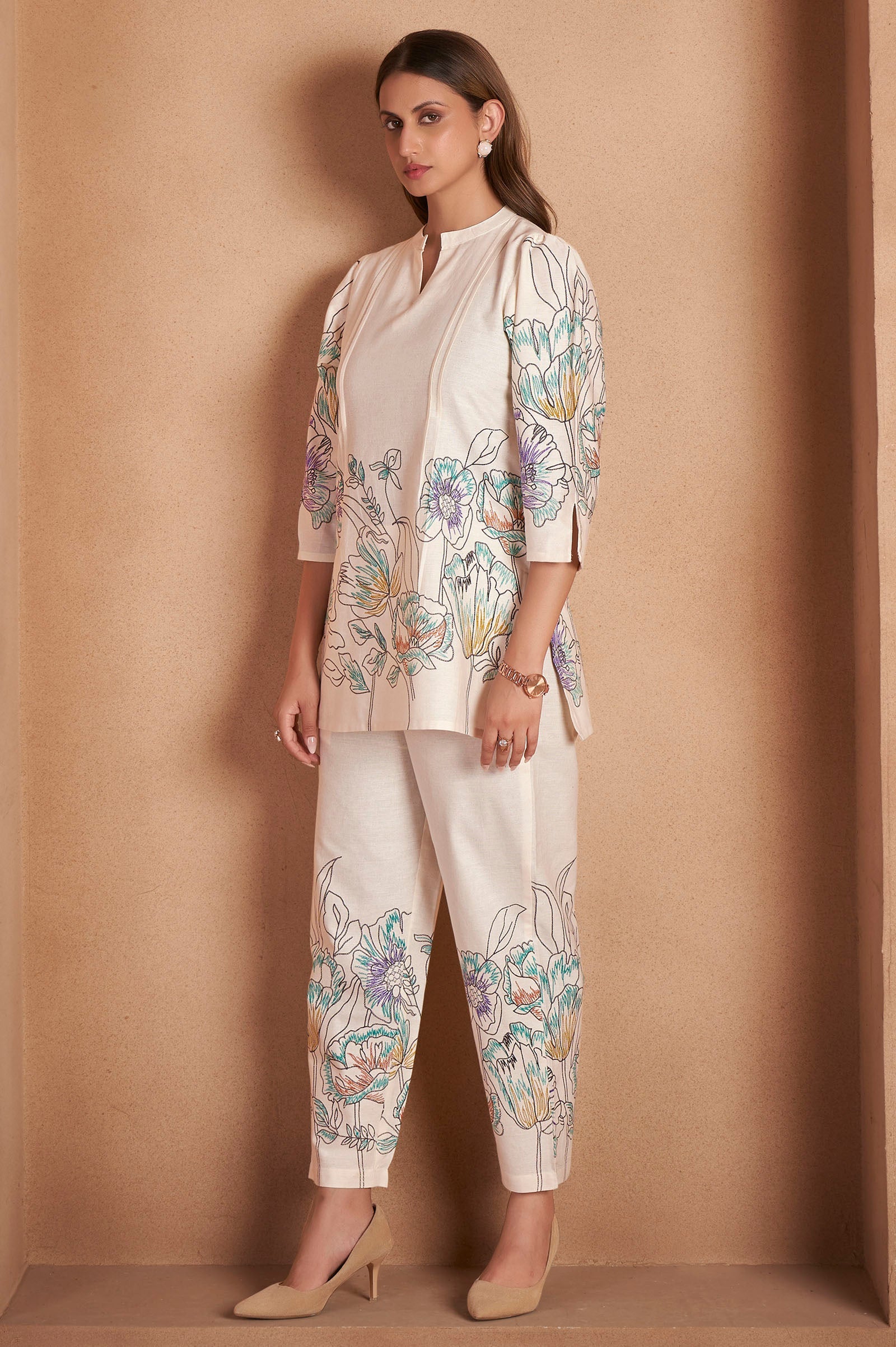 Ivory Muse Printed Cotton Co-Ord Set