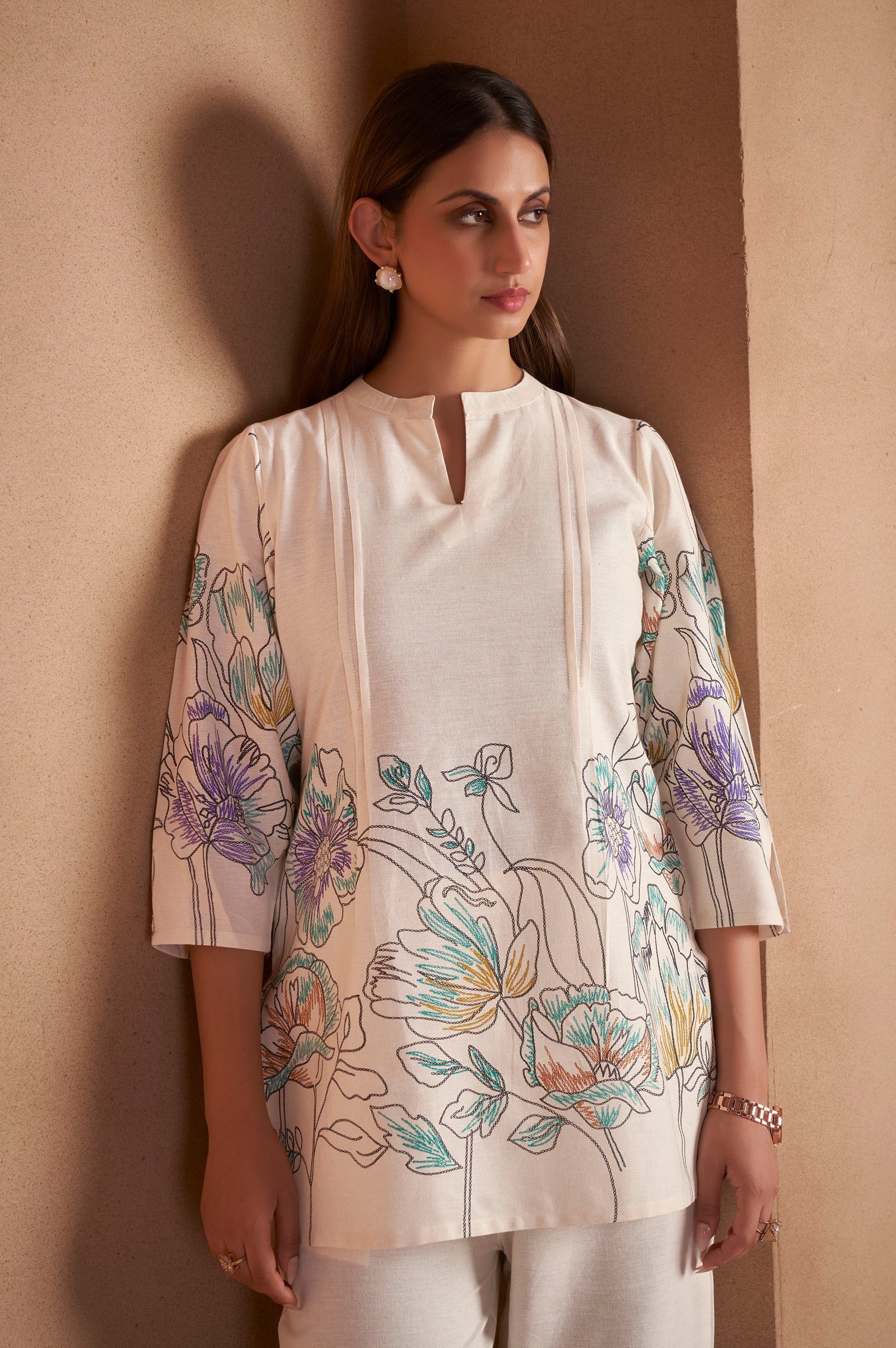 Ivory Muse Printed Cotton Co-Ord Set
