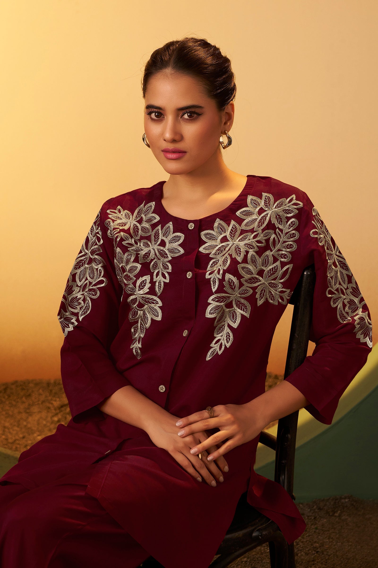 Mahira Maroon Elegance Co-Ord Set