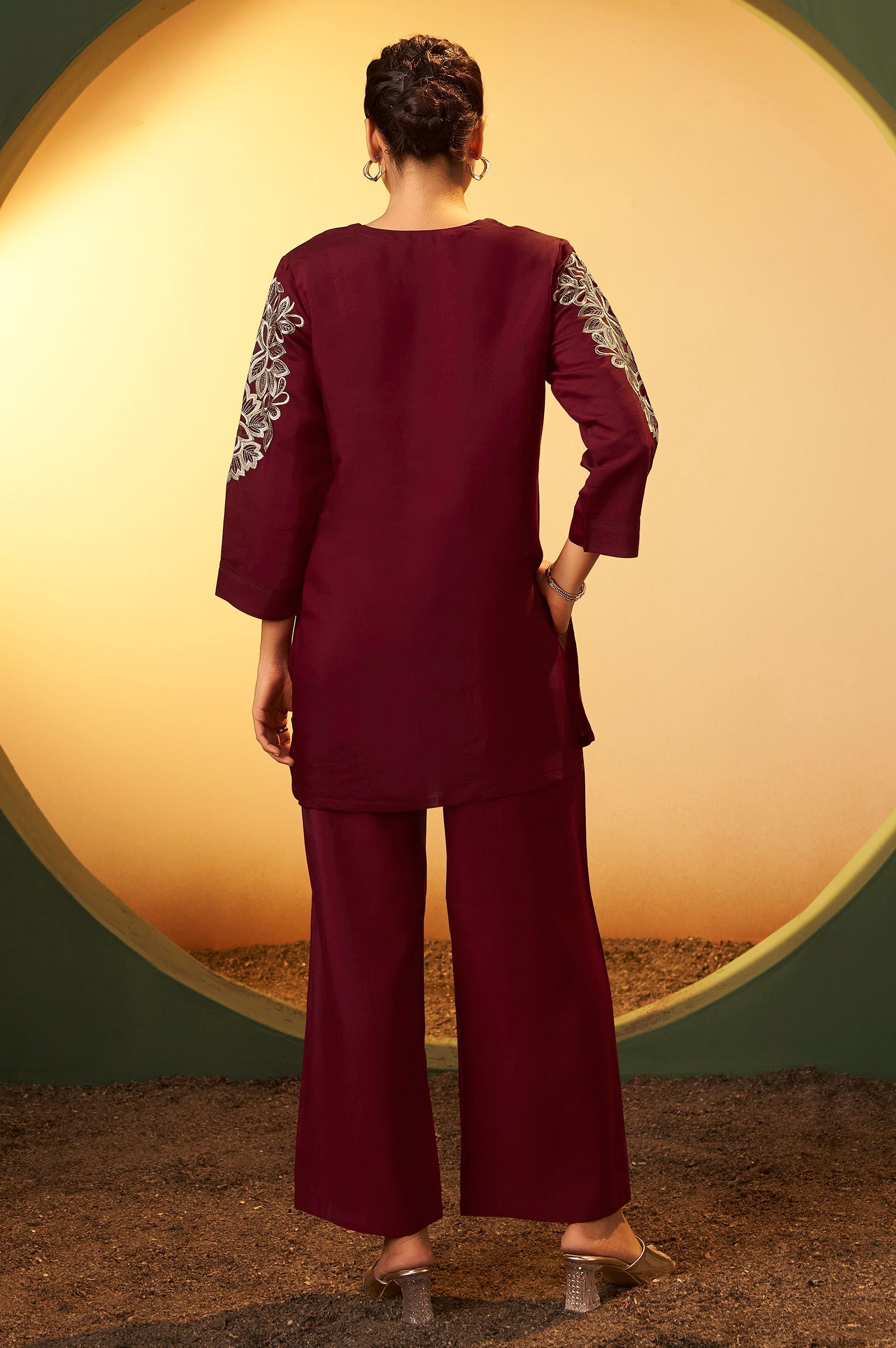 Mahira Maroon Elegance Co-Ord Set