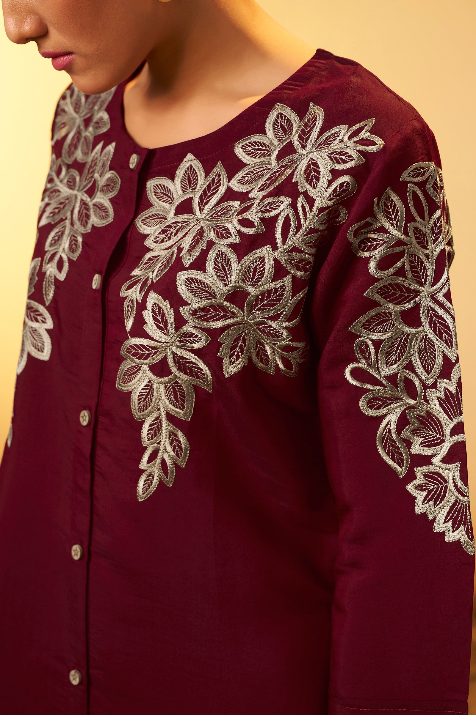 Mahira Maroon Elegance Co-Ord Set