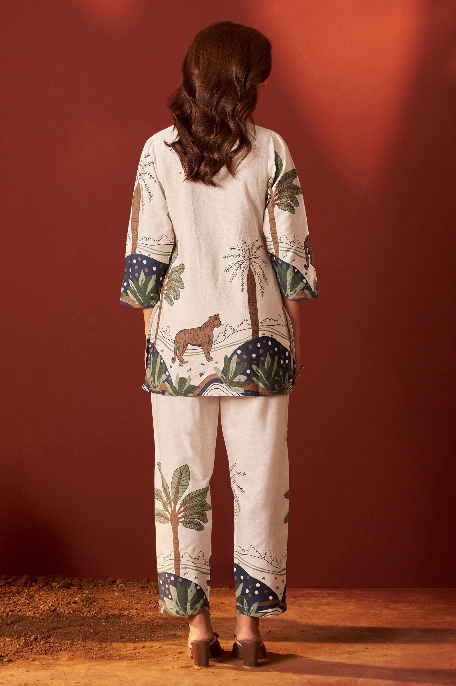 Ivory Bloom Printed Cotton Co-Ord Set