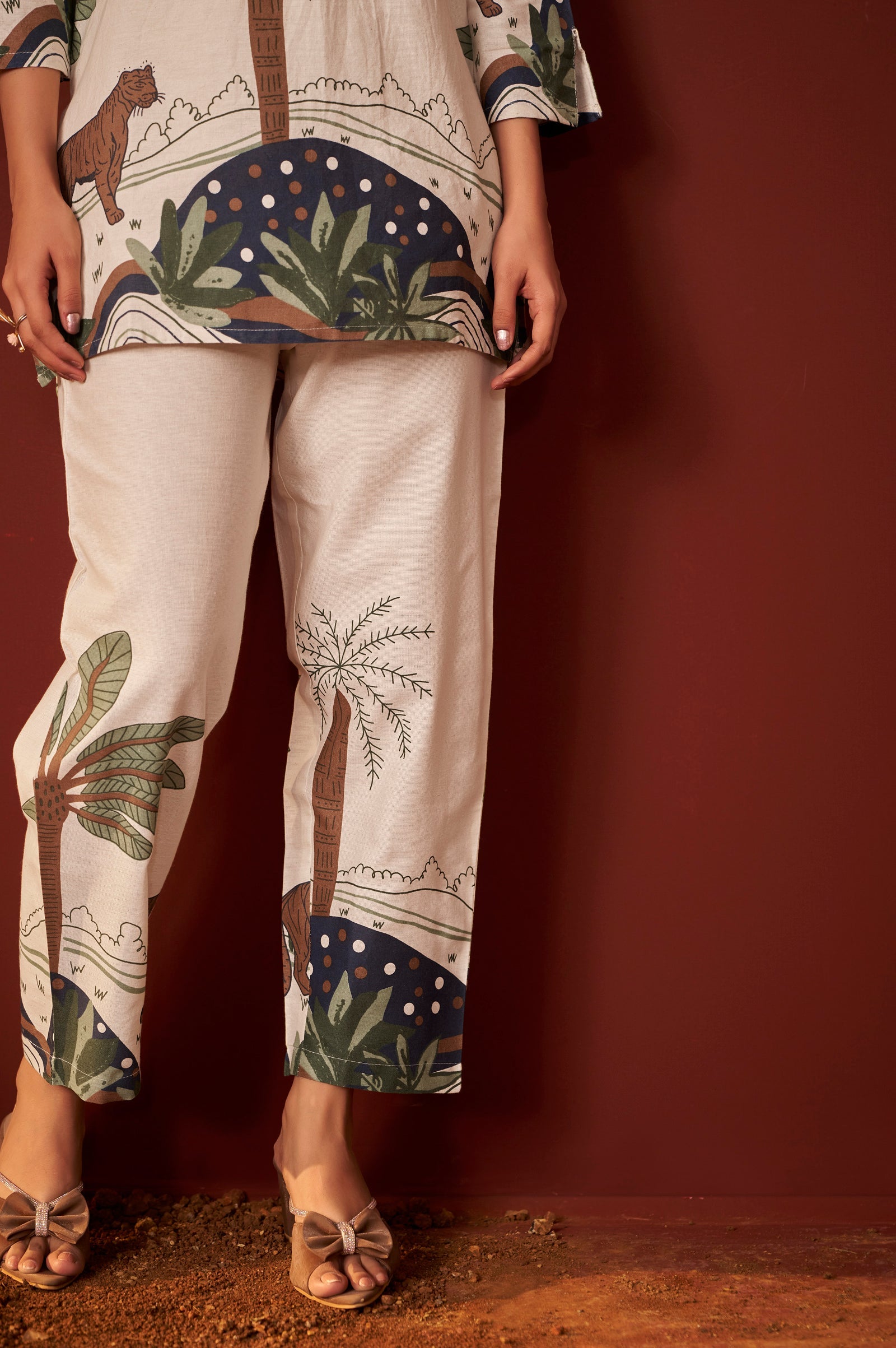 Ivory Bloom Printed Cotton Co-Ord Set