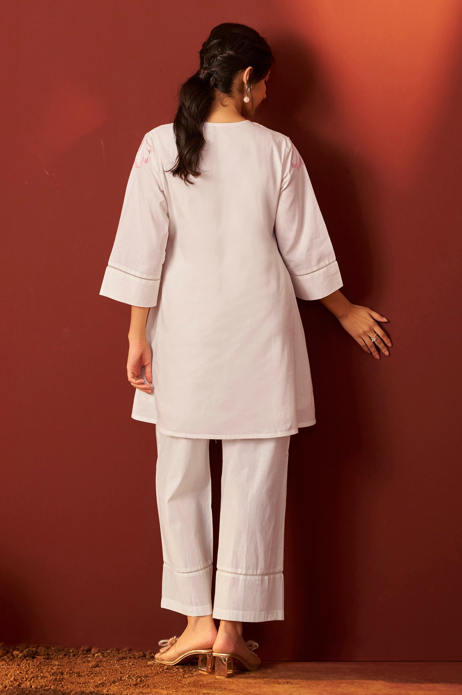 Ivory Grace Embroidered Cotton Co-Ord Set