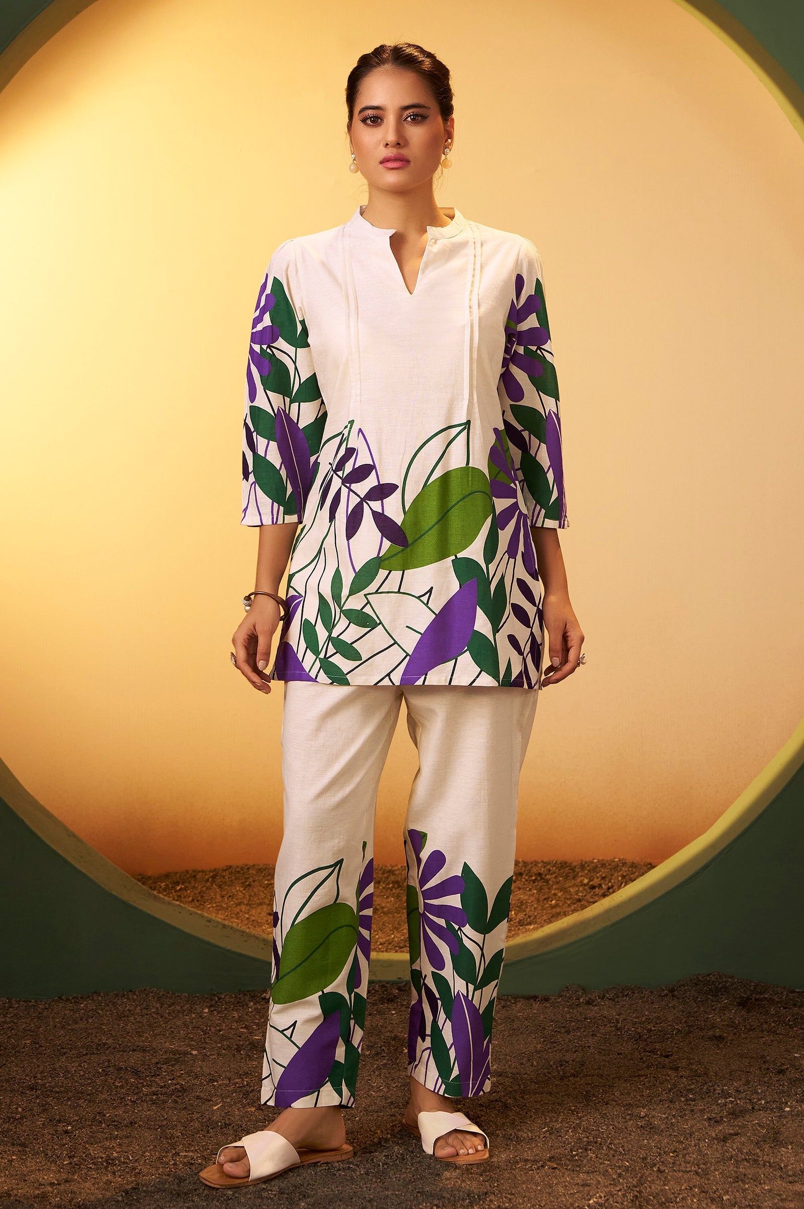 Ivory Heritage Printed Cotton Co-Ord Set