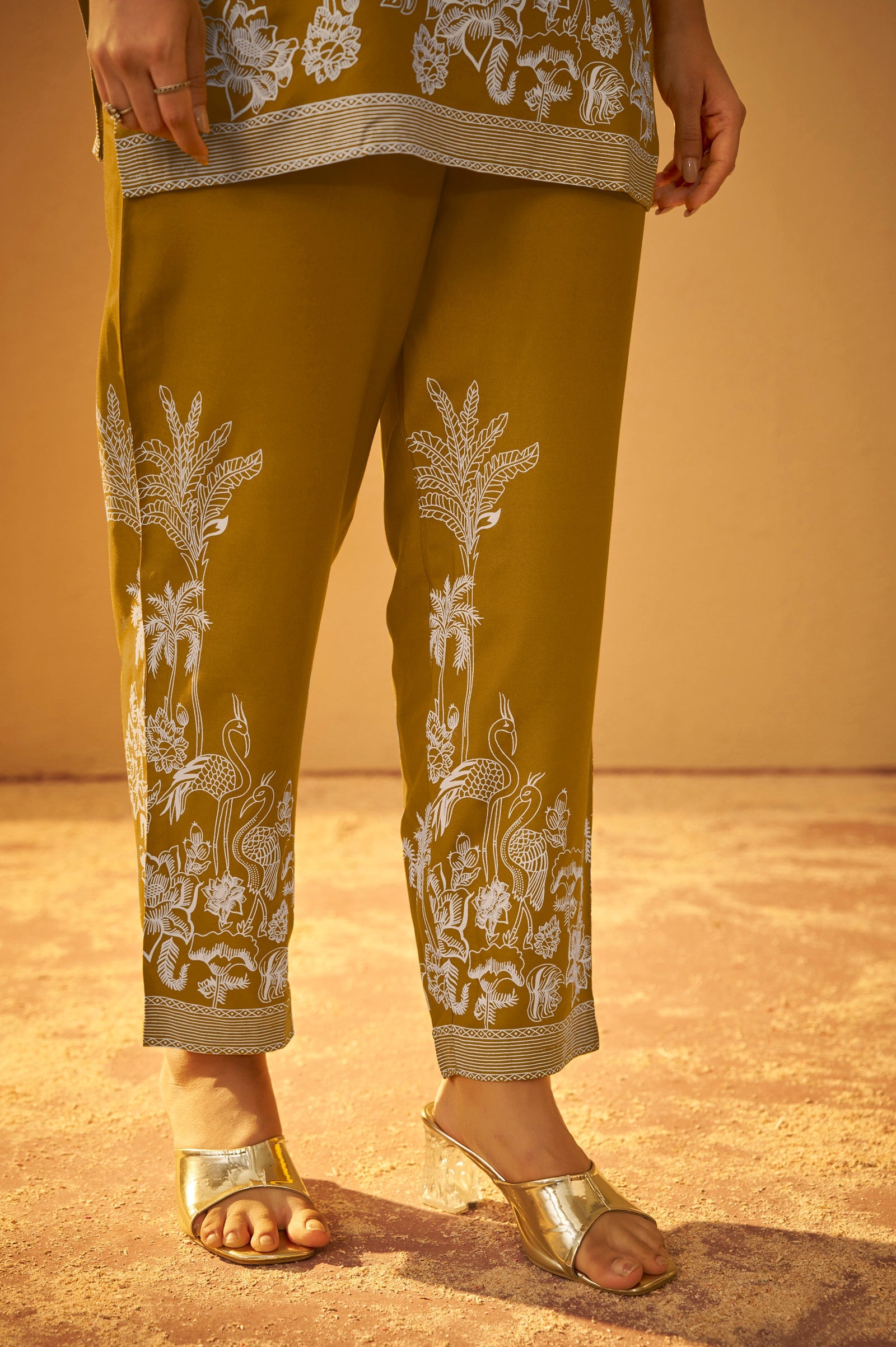 Mustard Bloom Printed Rayon Co-Ord Set