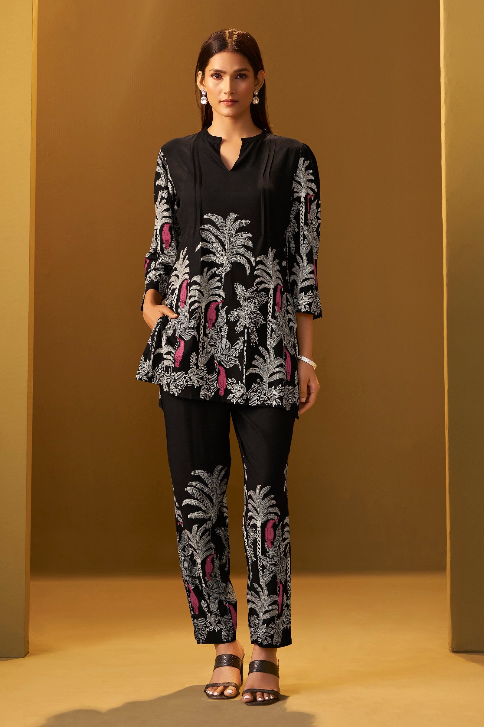 Midnight Muse Printed Rayon Co-Ord Set