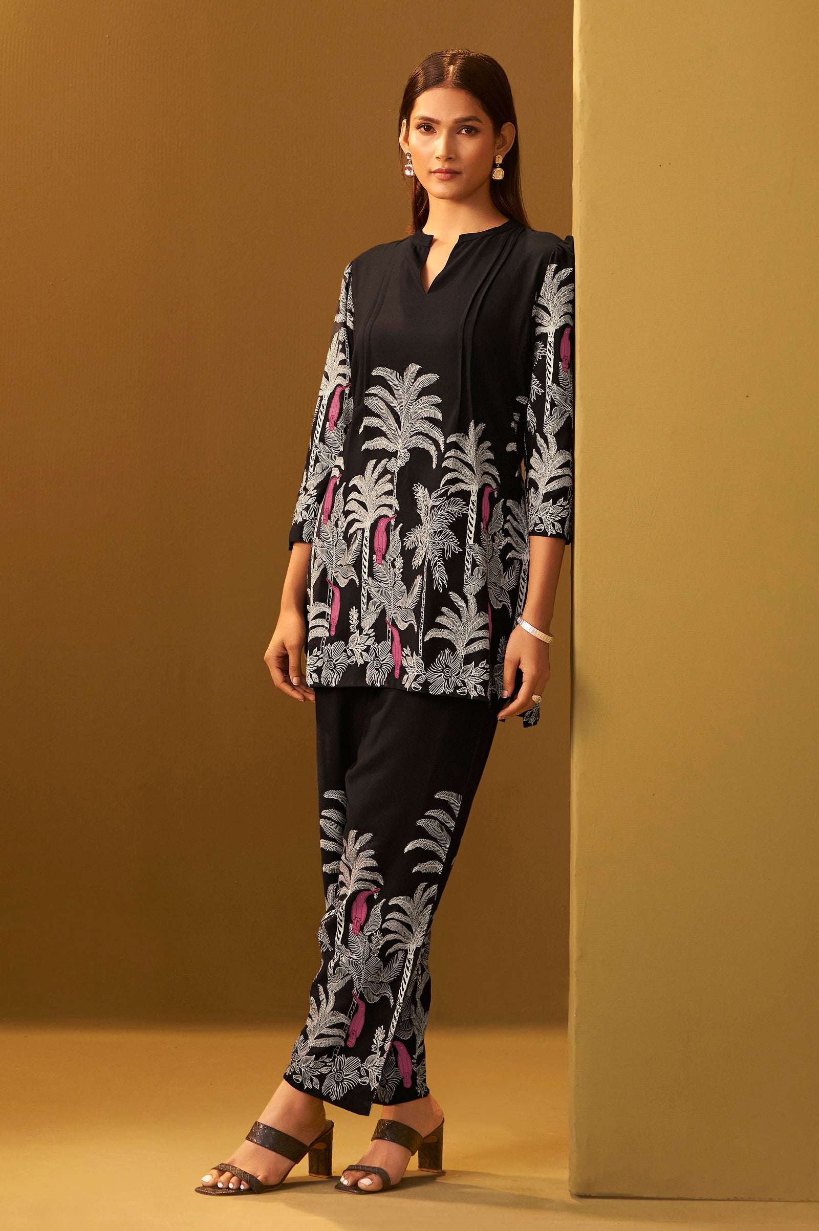 Midnight Muse Printed Rayon Co-Ord Set