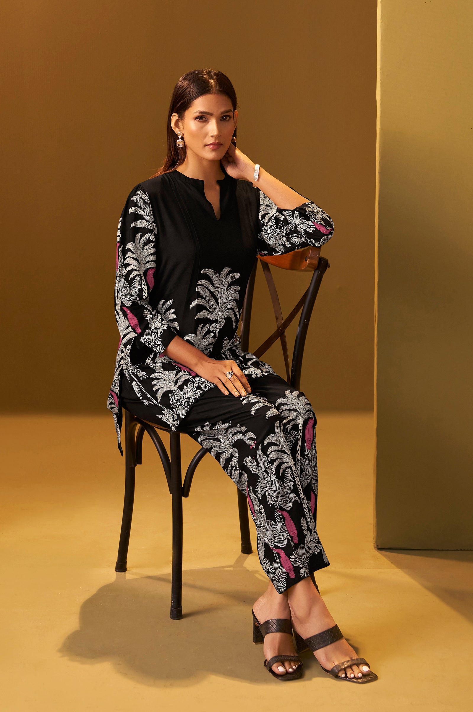 Midnight Muse Printed Rayon Co-Ord Set